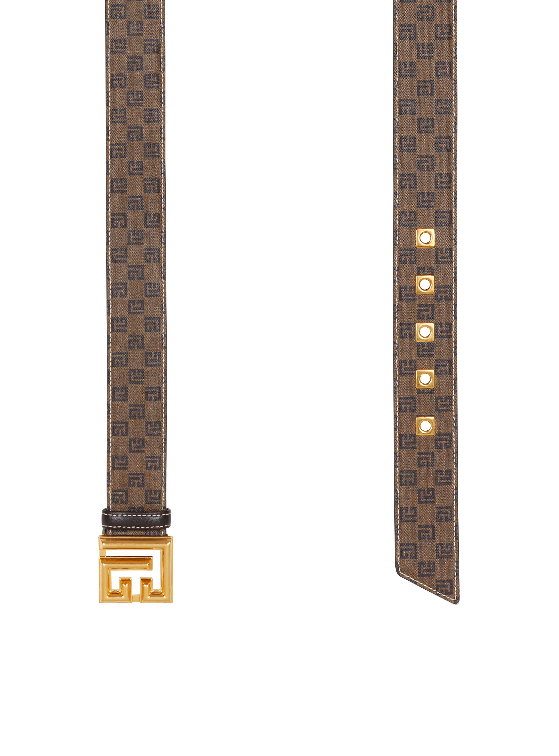 Balmain Monogram Buckle Suede Belt for Men