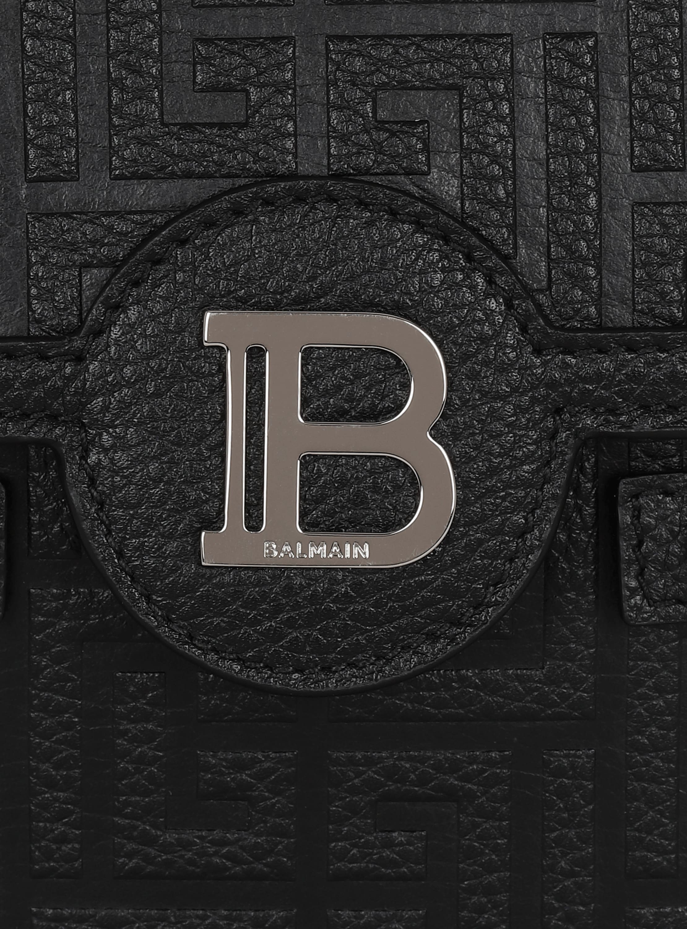 B-Buzz monogrammed canvas and leather smartphone pouch black - Men
