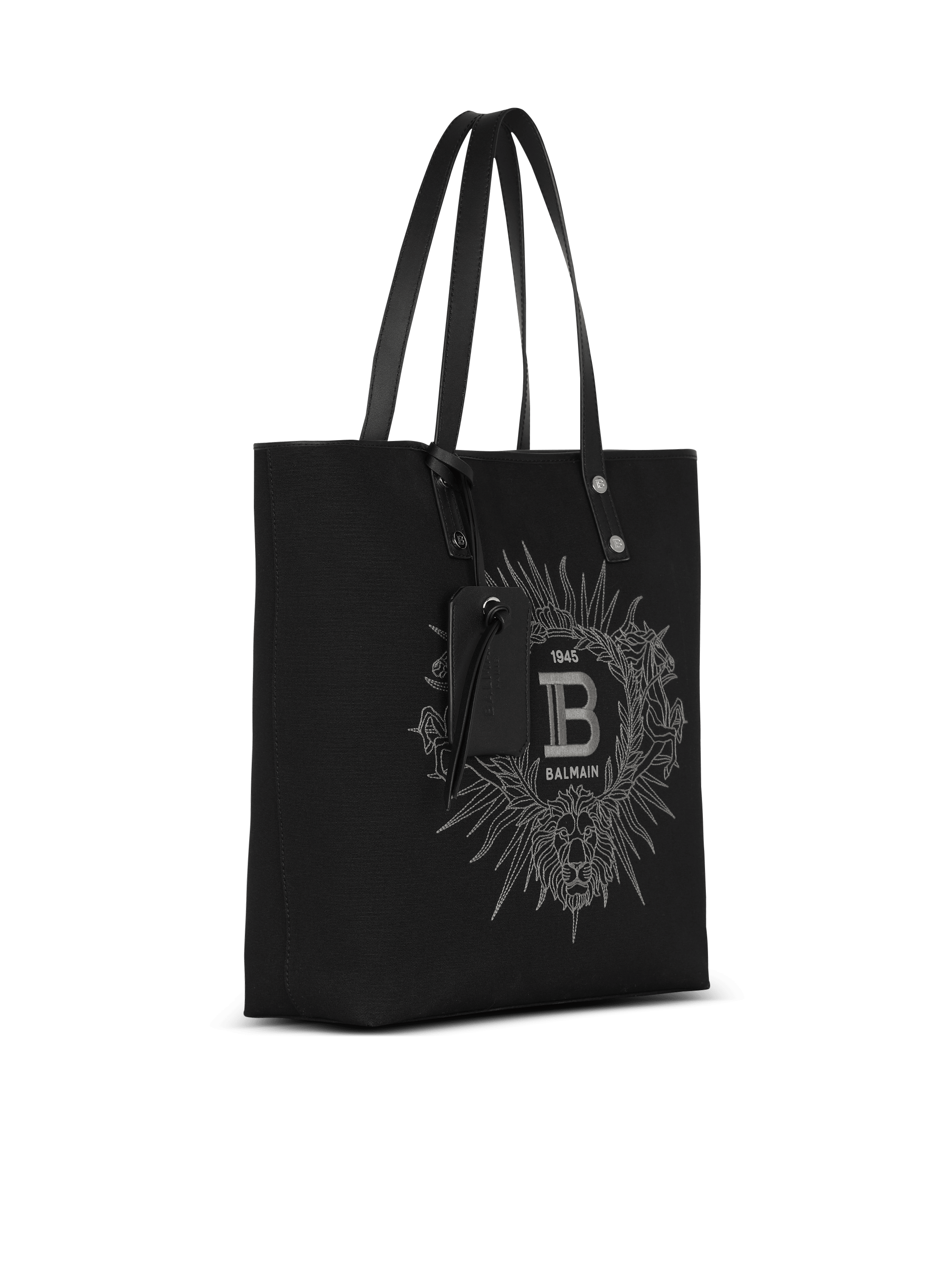 Balmain Varsity monogrammed canvas and tote bag black - | BALMAIN