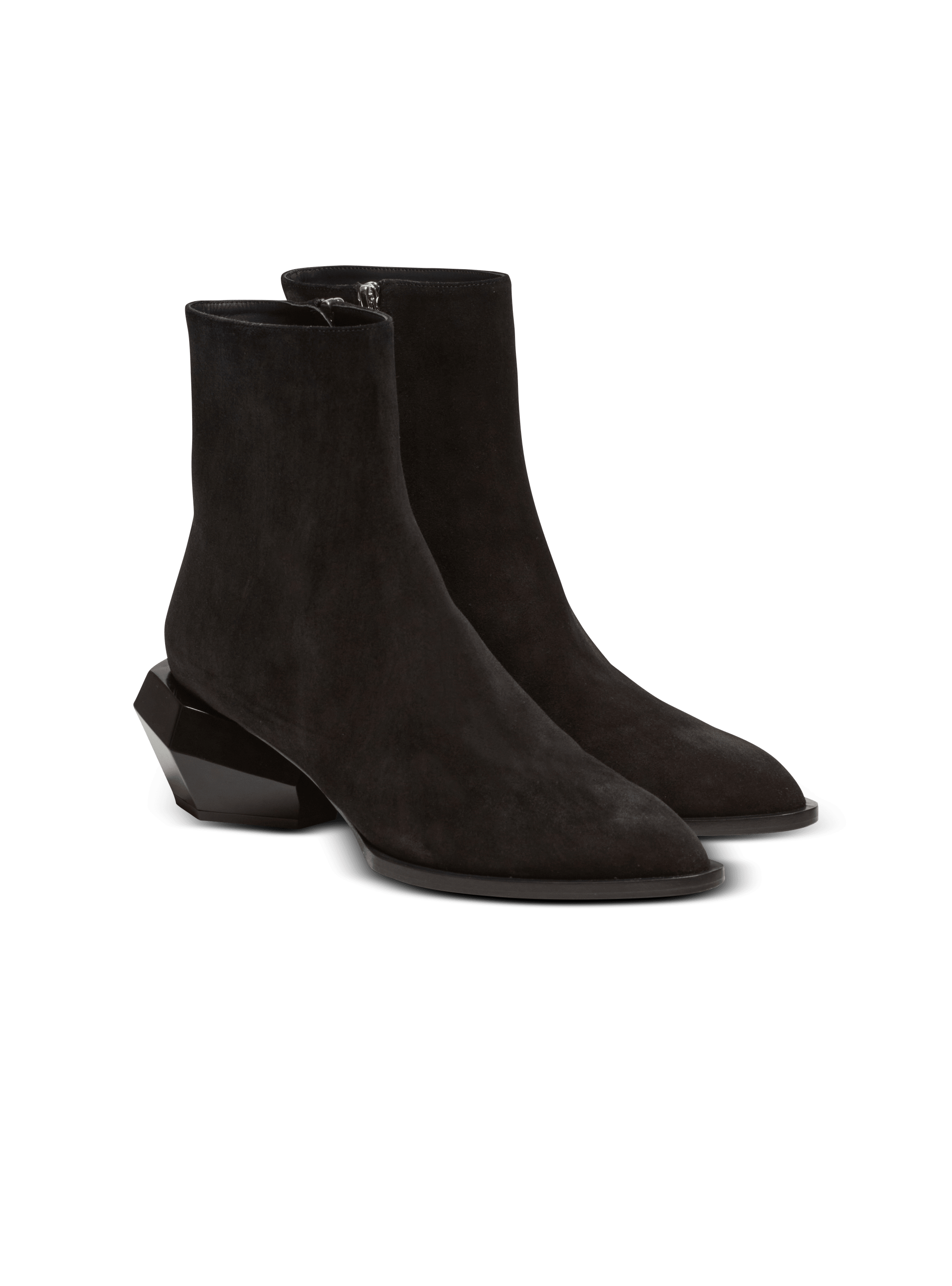 Billy suede ankle boots with diamond heel