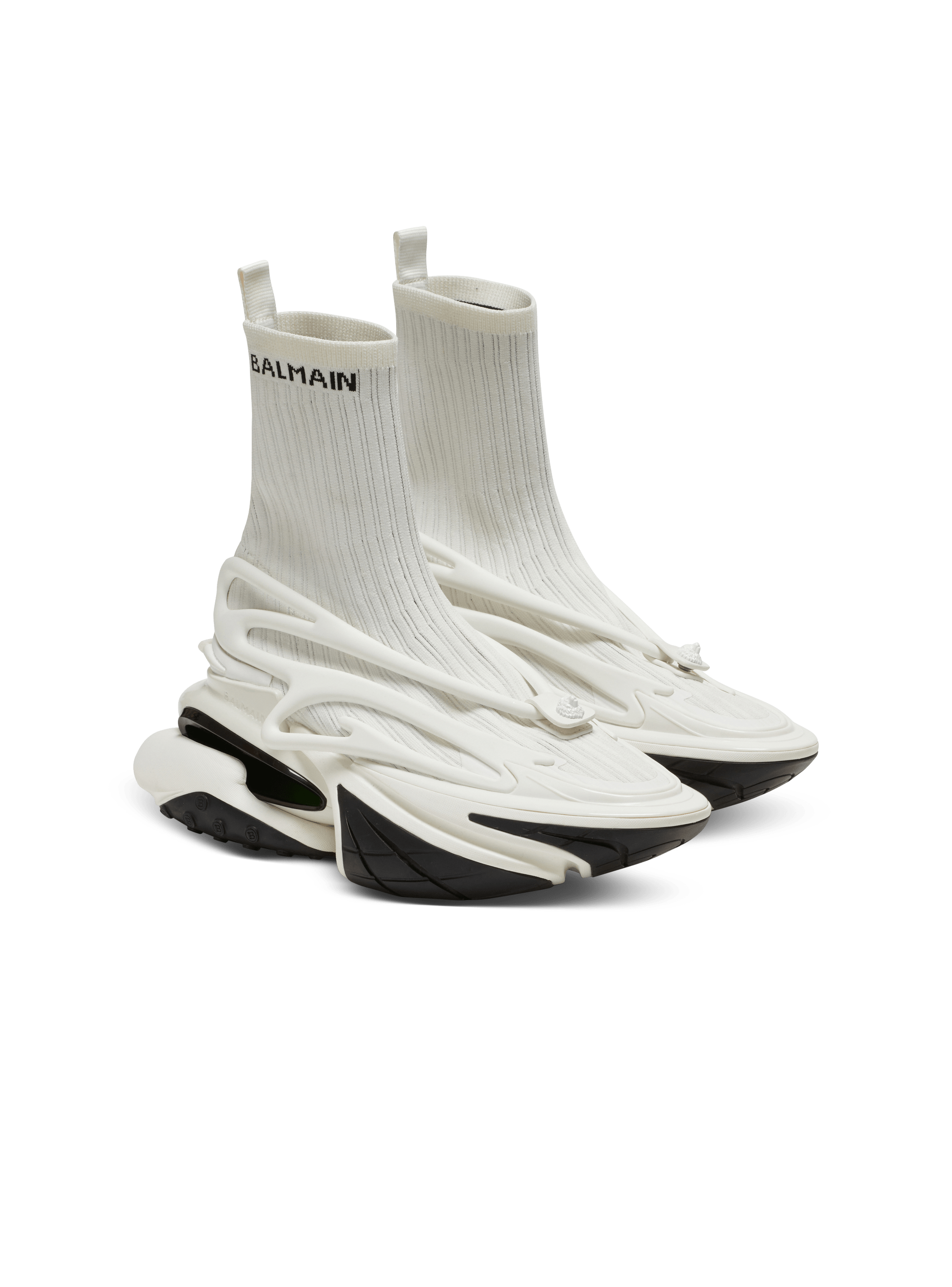 Sneakers Unicorn caviglia alta in maglia e pelle