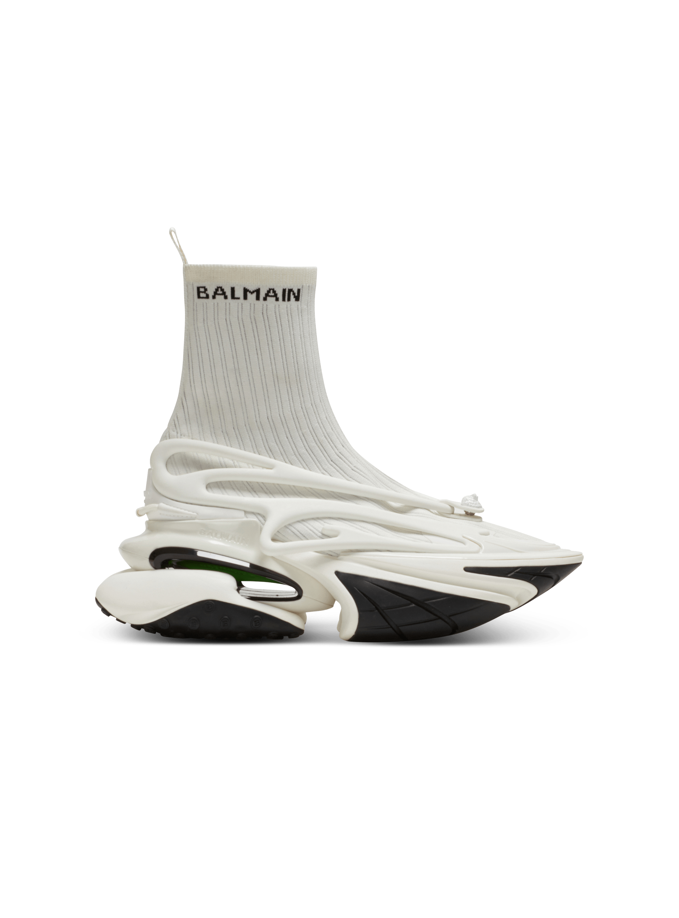 Unicorn high-top trainers in mesh and leather green - Men