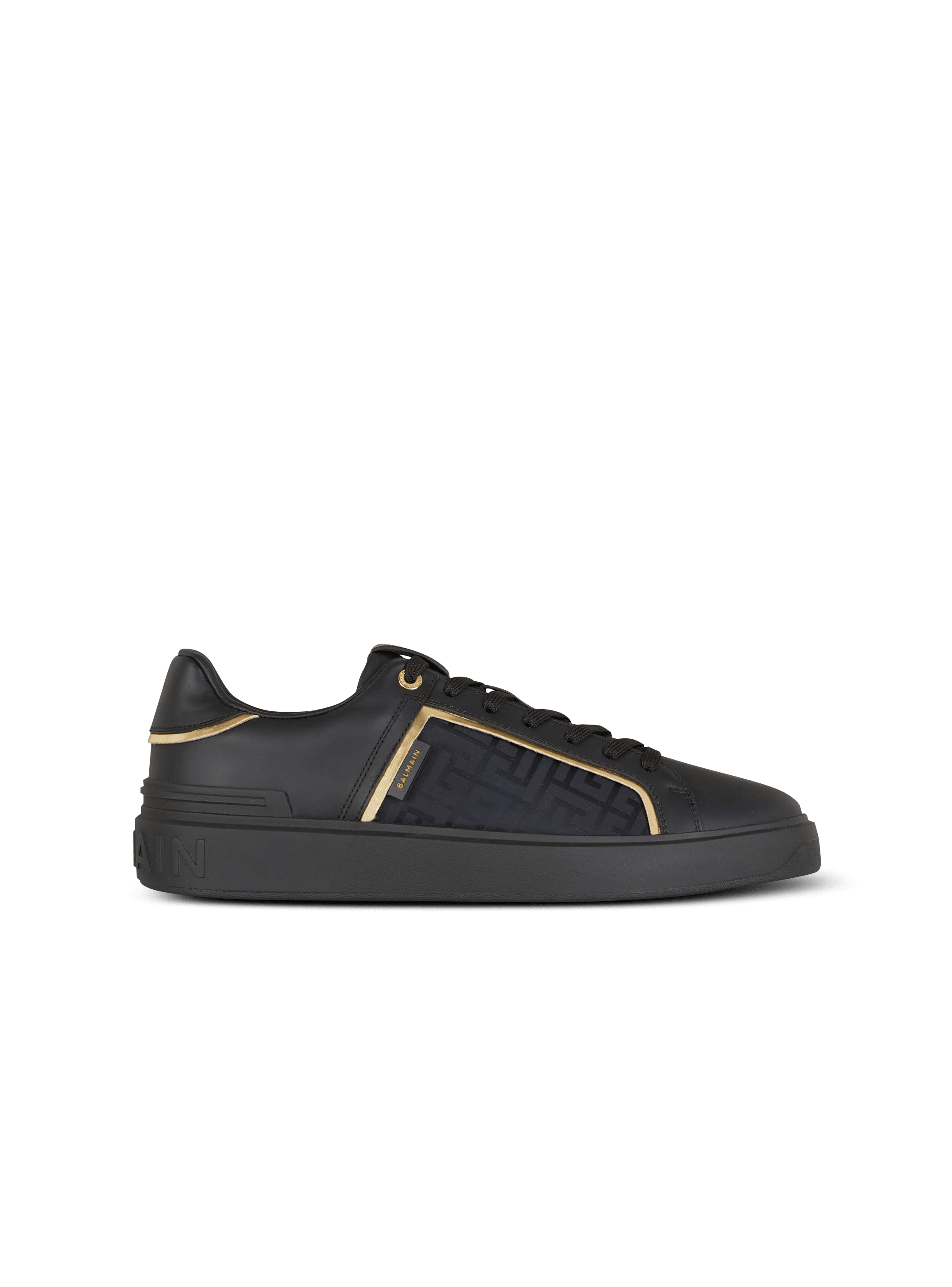 Messing forum Halvtreds B-Court monogrammed nylon and leather trainers black - Men | BALMAIN