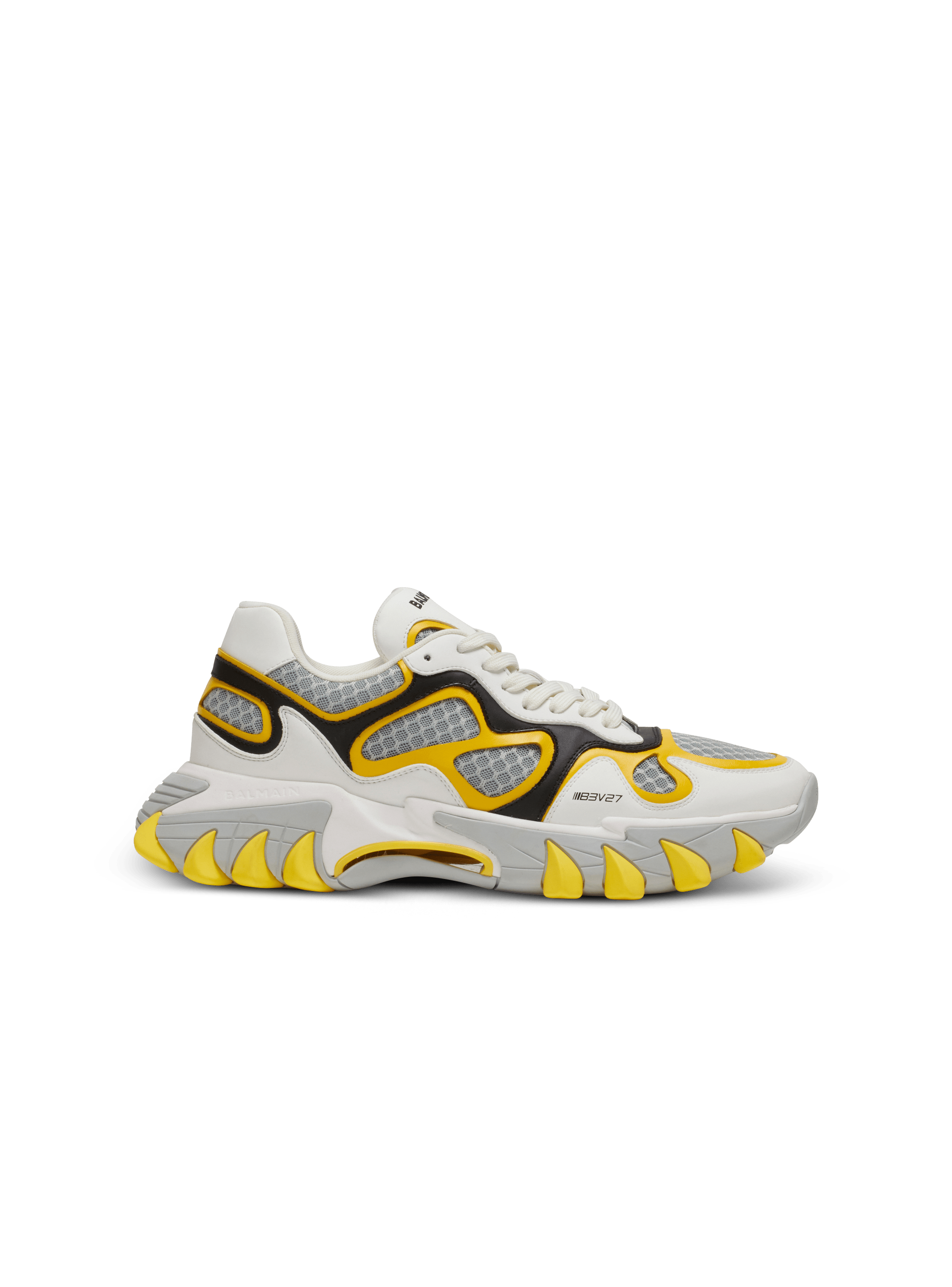 B-East trainers in leather and mesh, yellow, hi-res