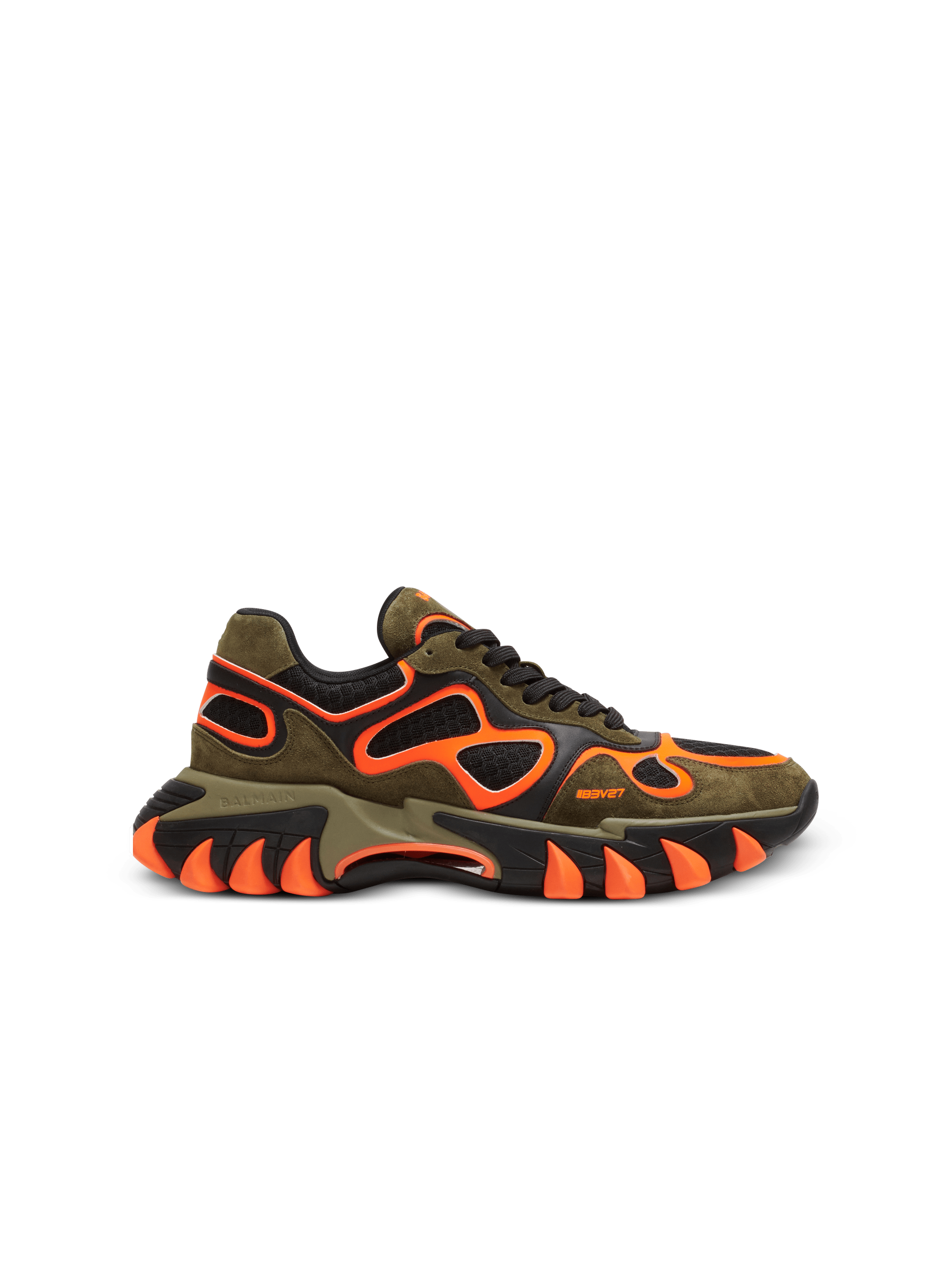B-East trainers in leather and mesh, orange, hi-res