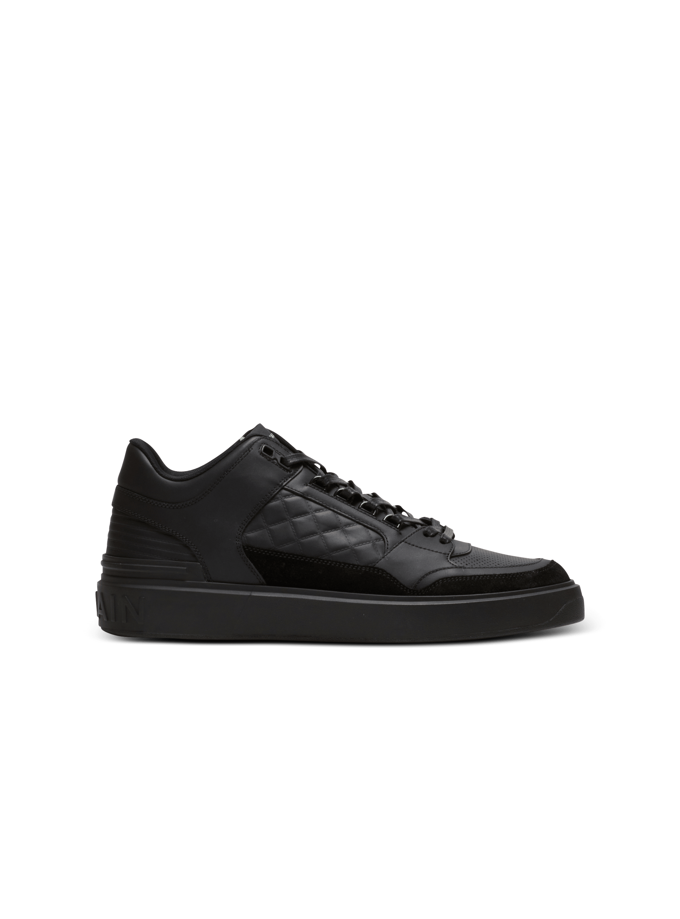 B Court mid top leather trainers black Men BALMAIN B Court mid top leather trainers black Men BALMAIN