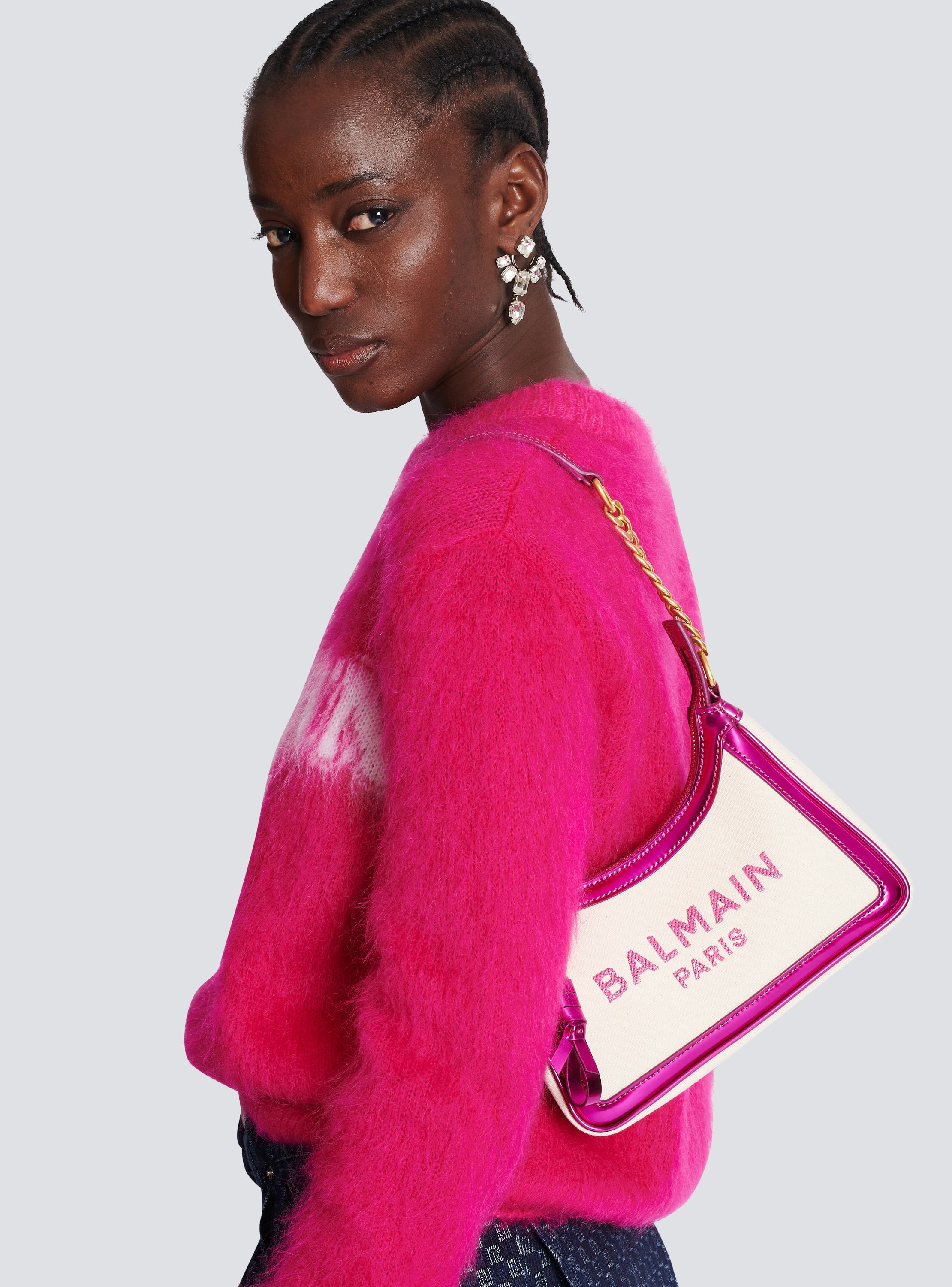 Balmain B-Army 26 Logo Canvas and Pink Leather Small Crossbody Bag – Queen  Bee of Beverly Hills