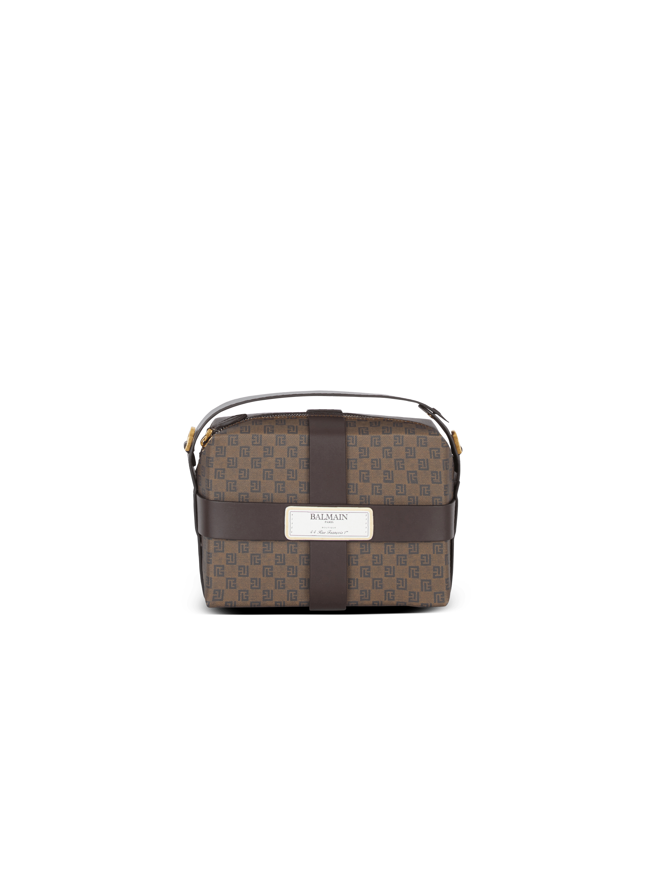 Bolso Box de lona con monograma pequeño y piel