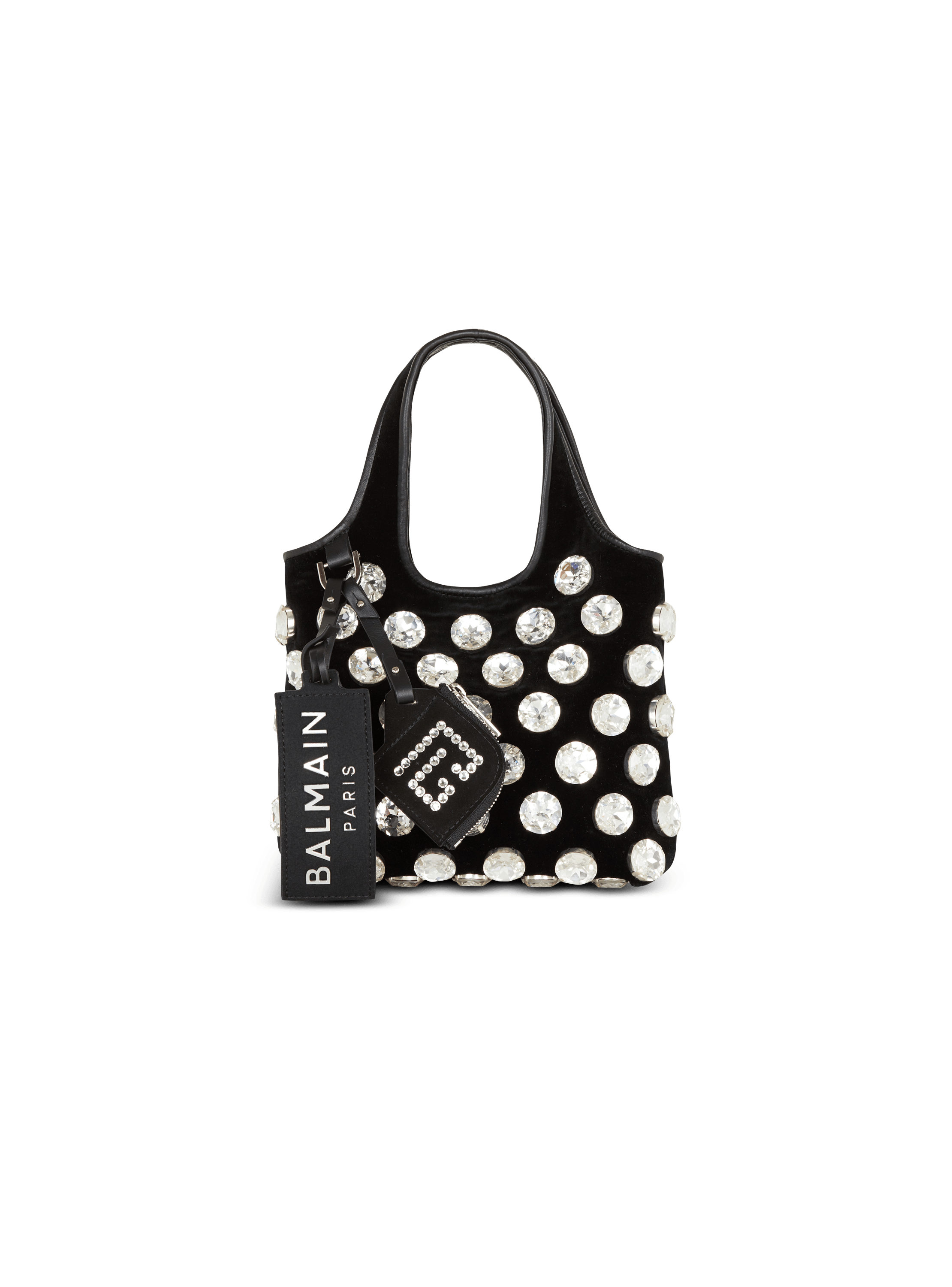 Grocery Bag en velours et cristaux