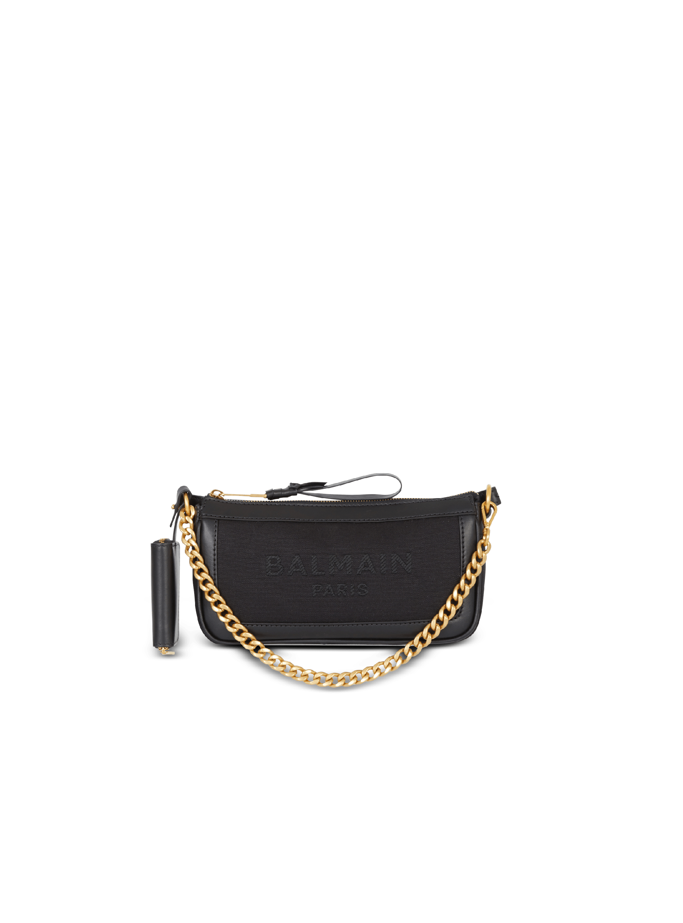 B-Army Pouch canvas and leather bag black - Women | BALMAIN