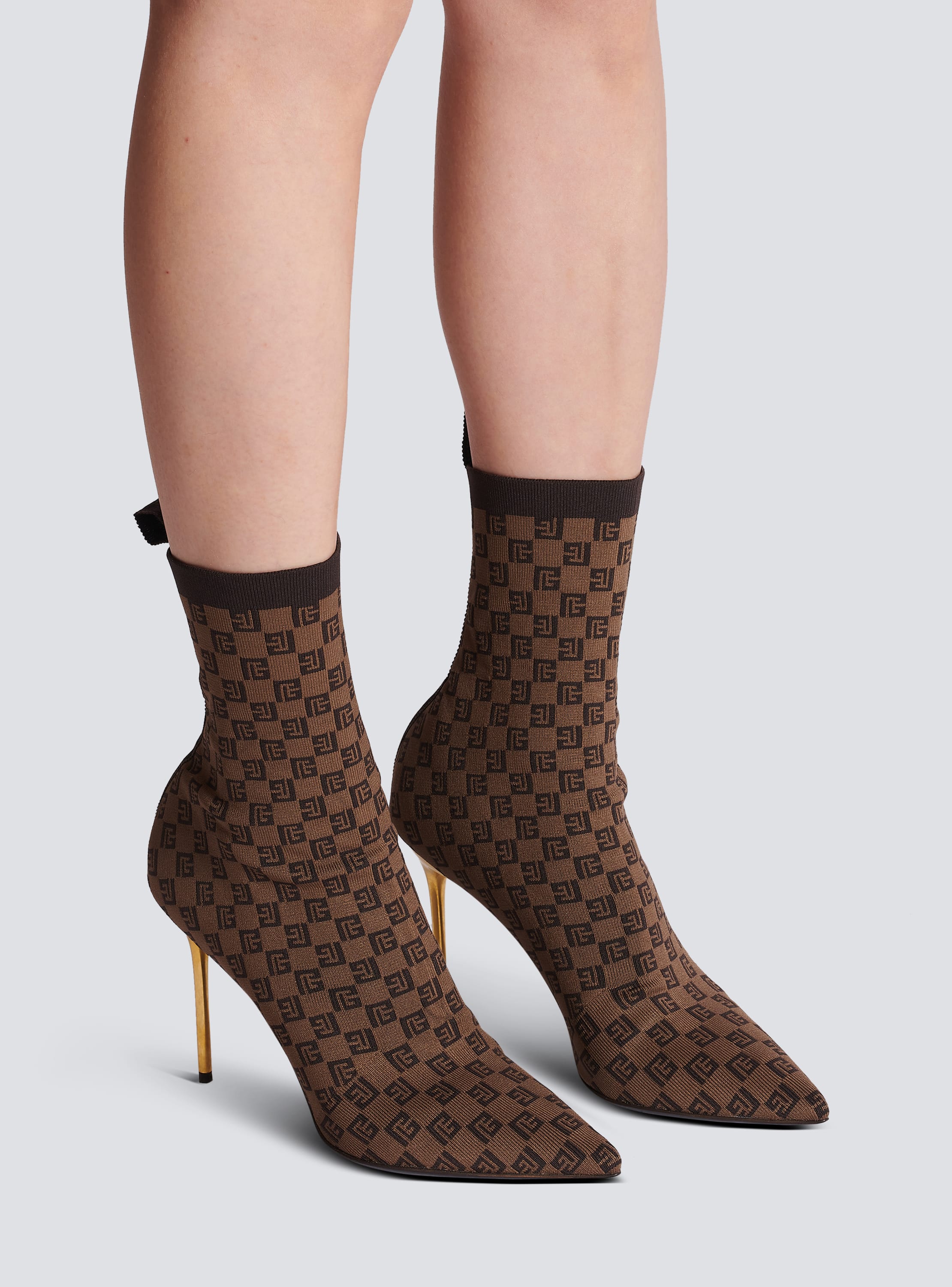 Skye knit ankle boots brown - Women