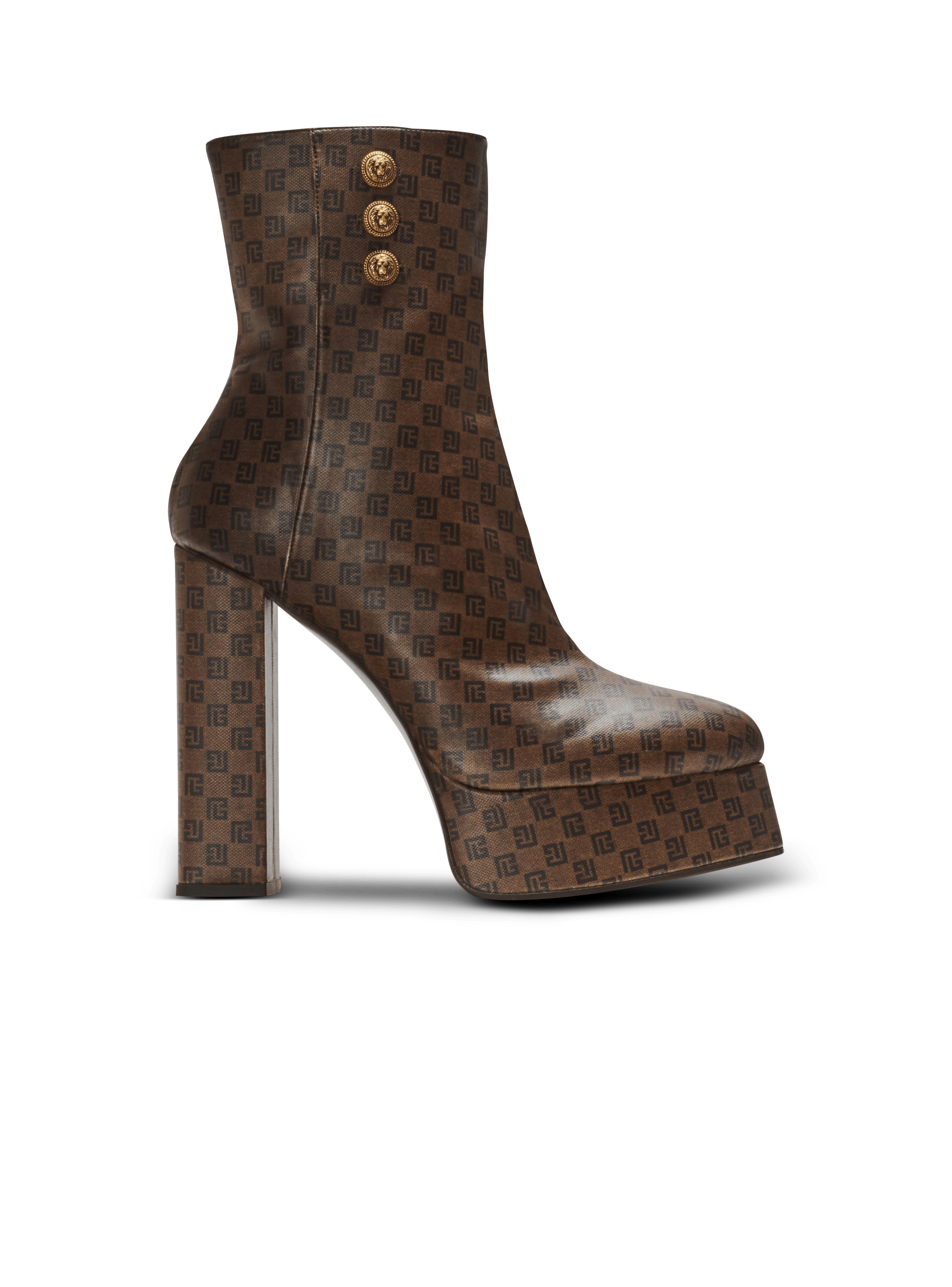 Brune mini monogram boots, brown, hi-res
