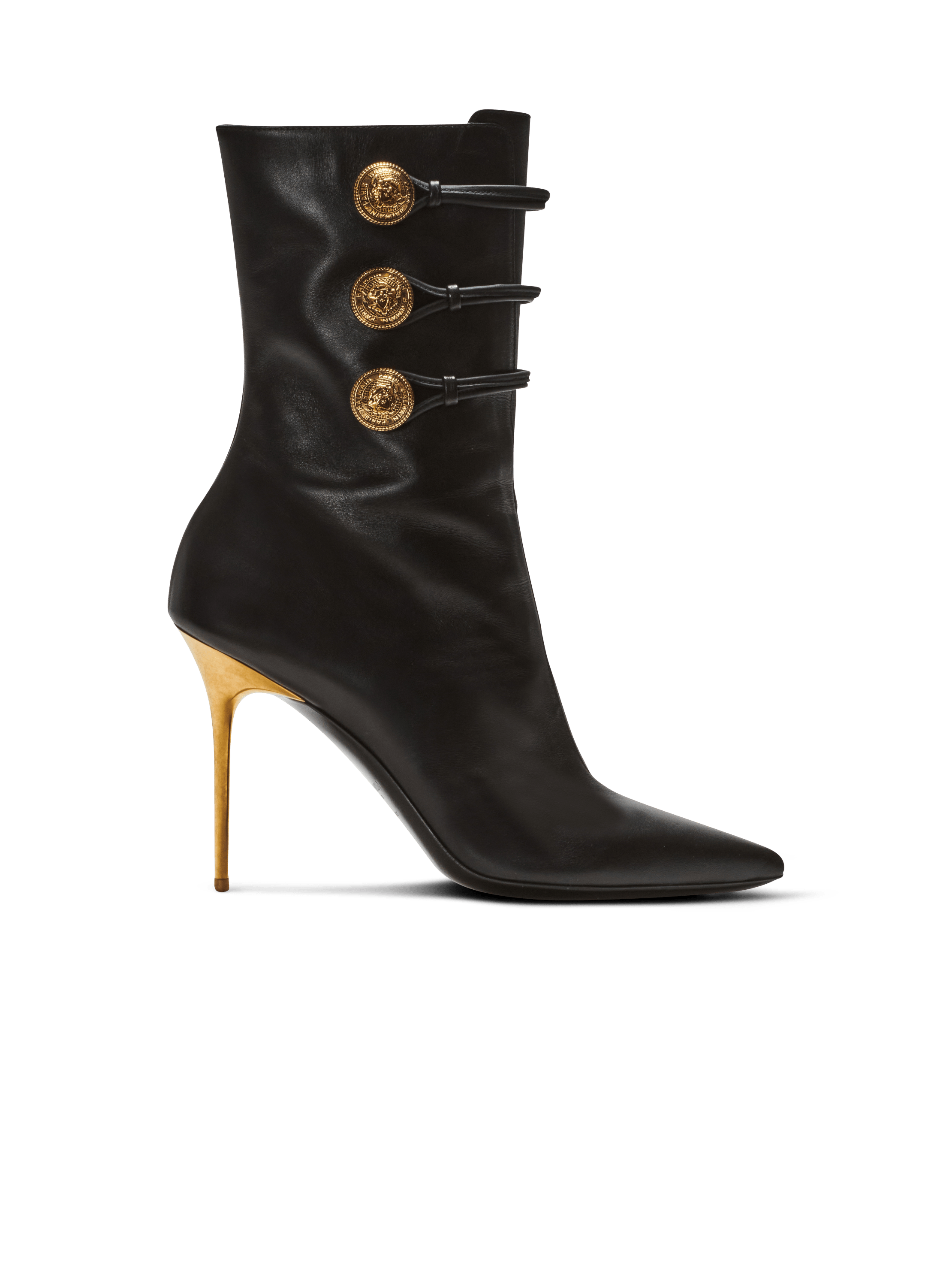 Alma leather ankle boots, black, hi-res