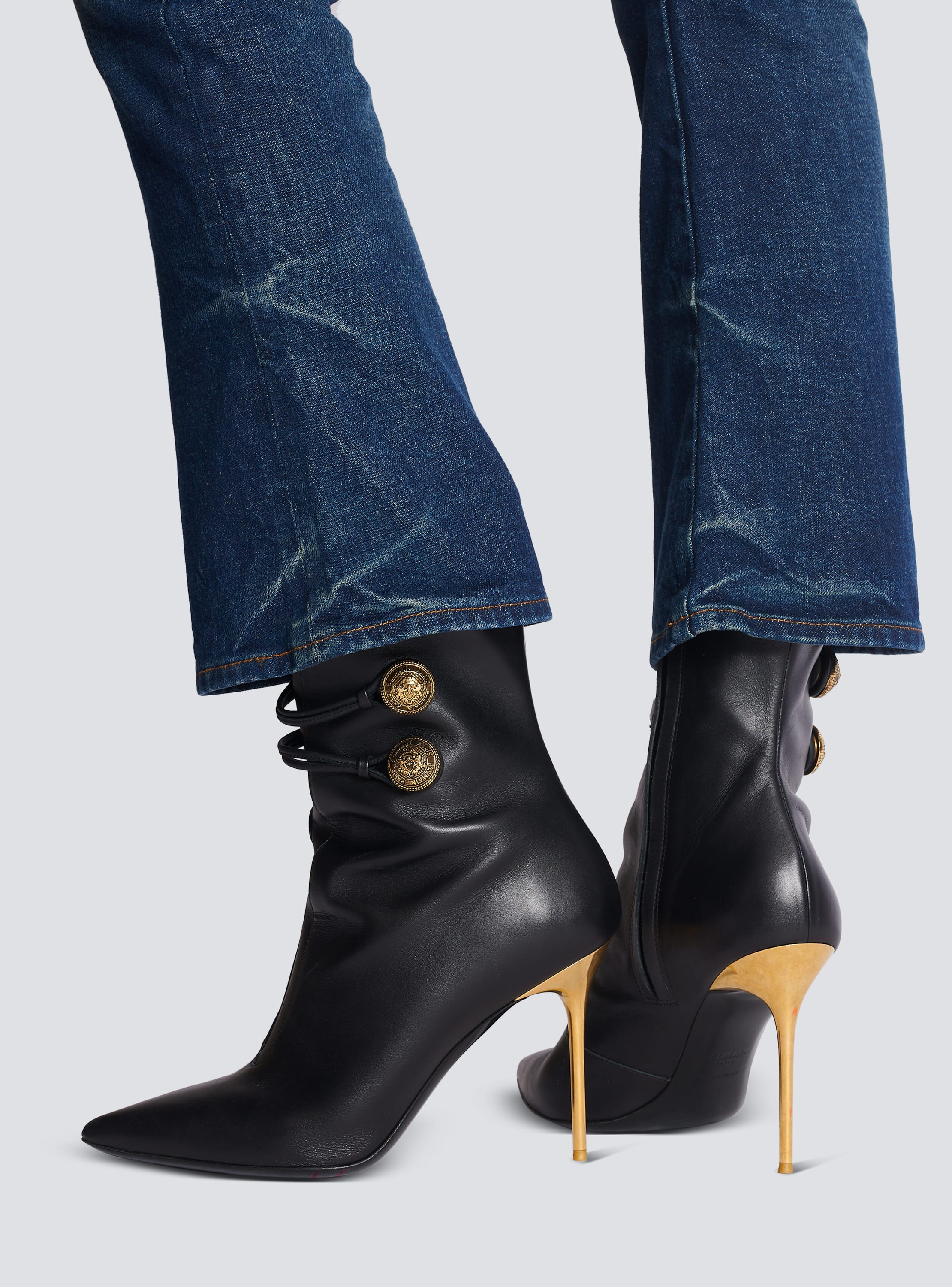 Stiletto leather ankle outlet boots