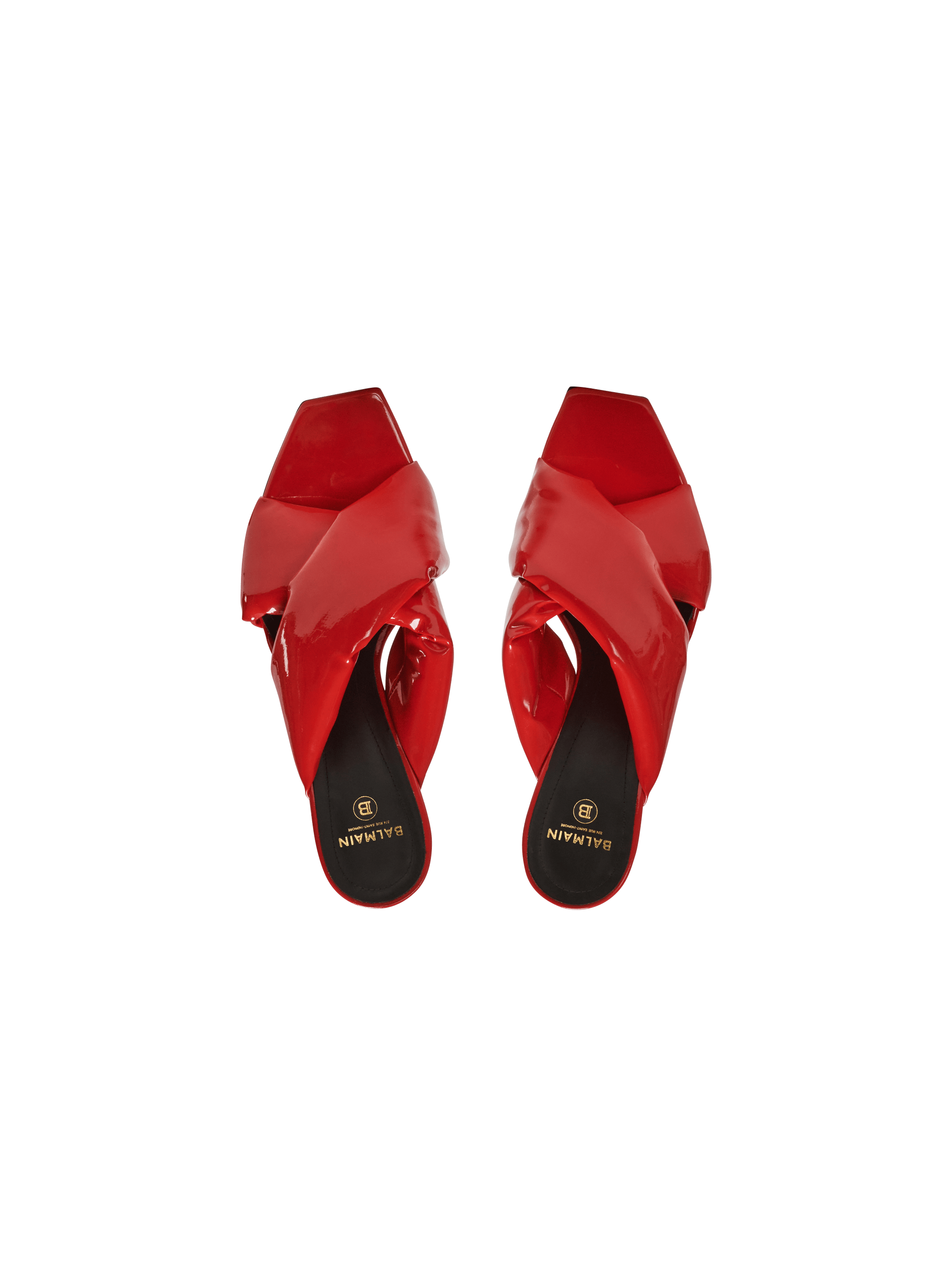 Uma mules in patent leather red - Women | BALMAIN 