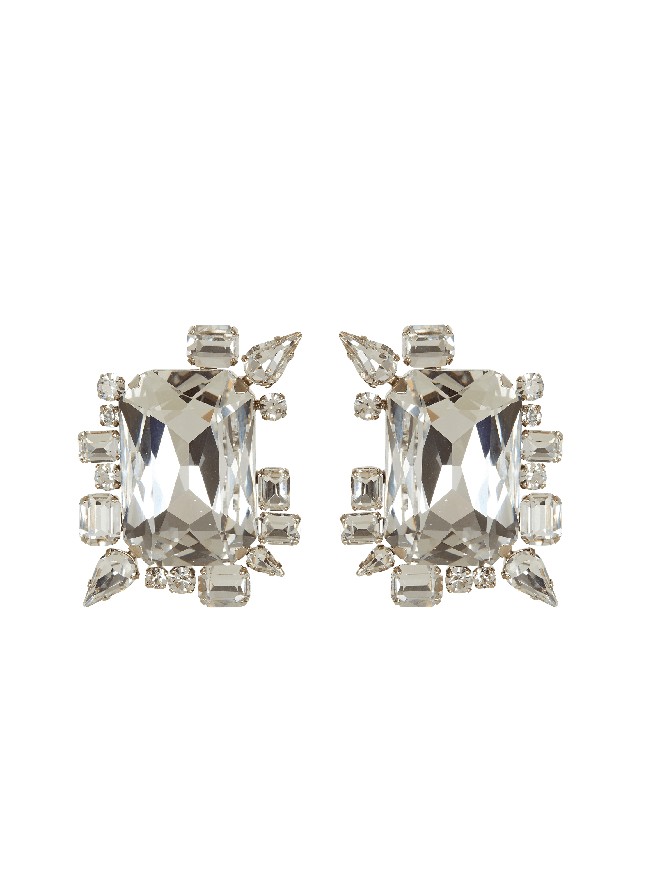Large paved crystal earrings