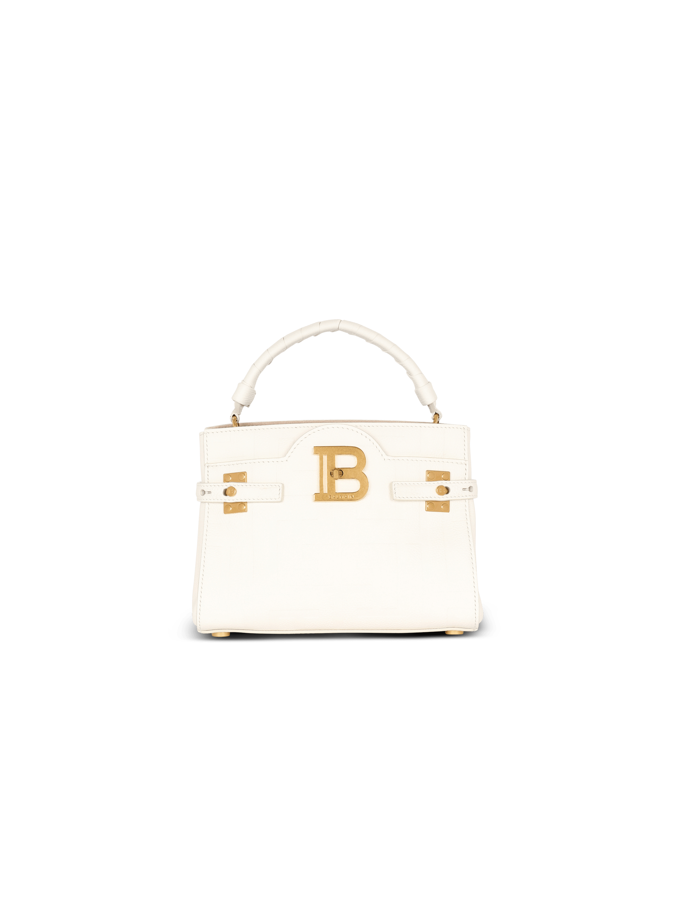 B-Buzz 22 monogrammed top-handle bag in grained leather
