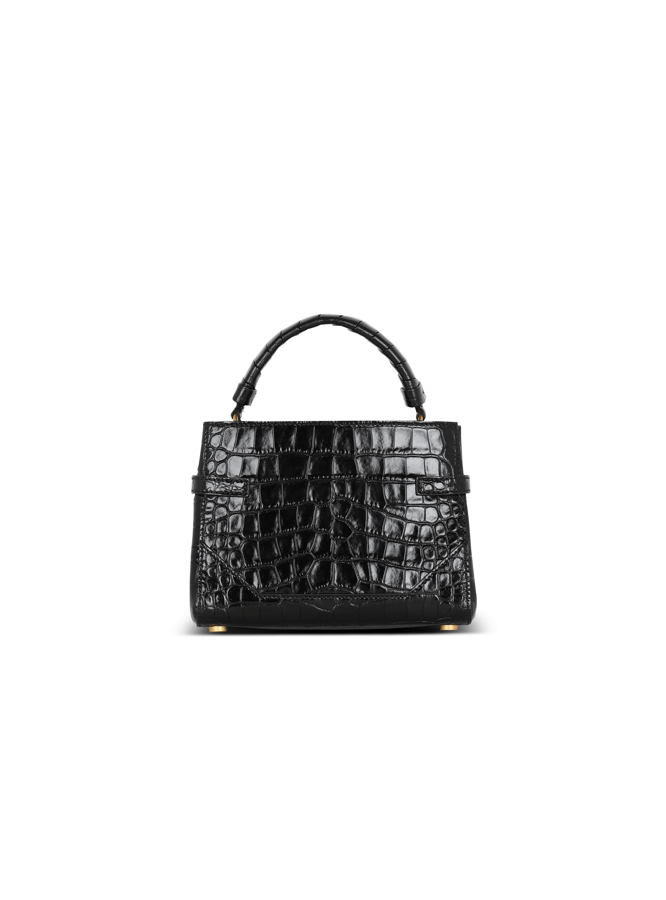 B-Buzz 22 top-handle bag in crocodile-print leather black - Women