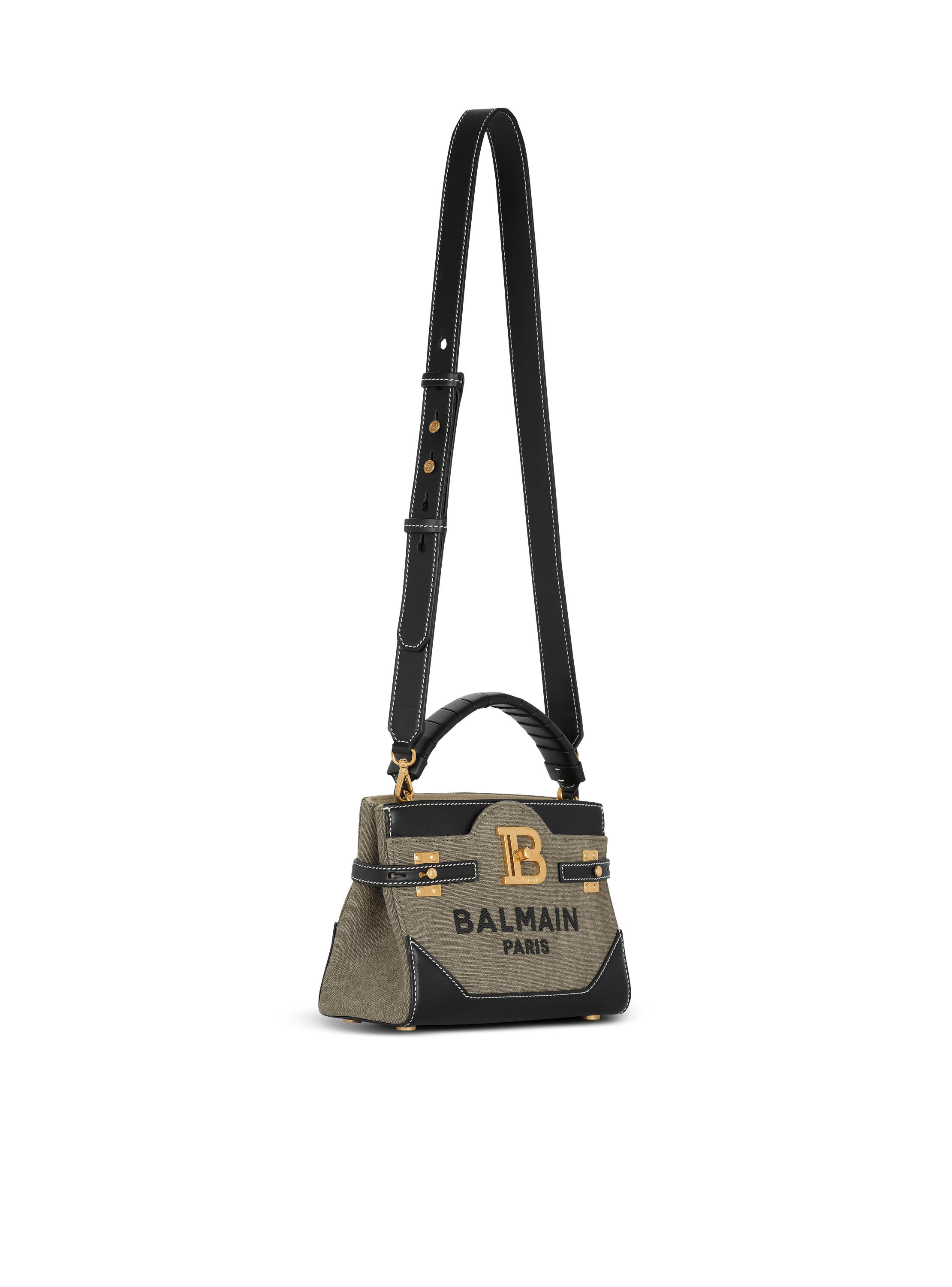 B-Buzz 22 top-handle bag in canvas and leather khaki - Women
