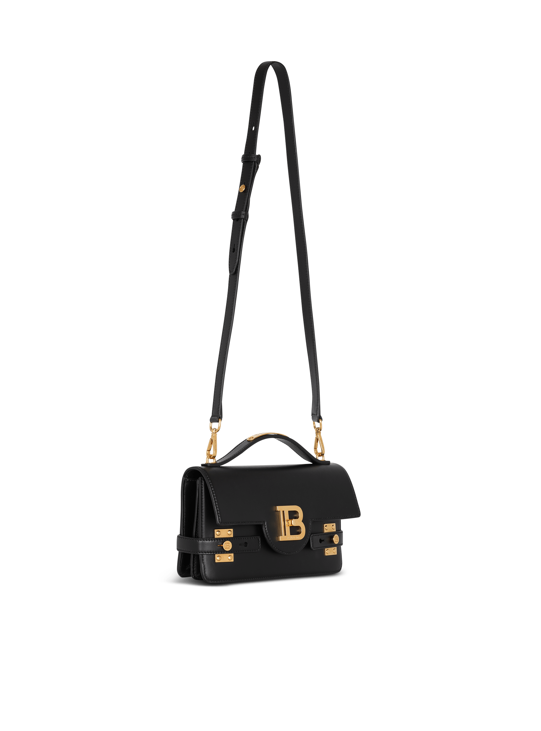 Balmain logo-plaque Leather Shoulder Bag - Black