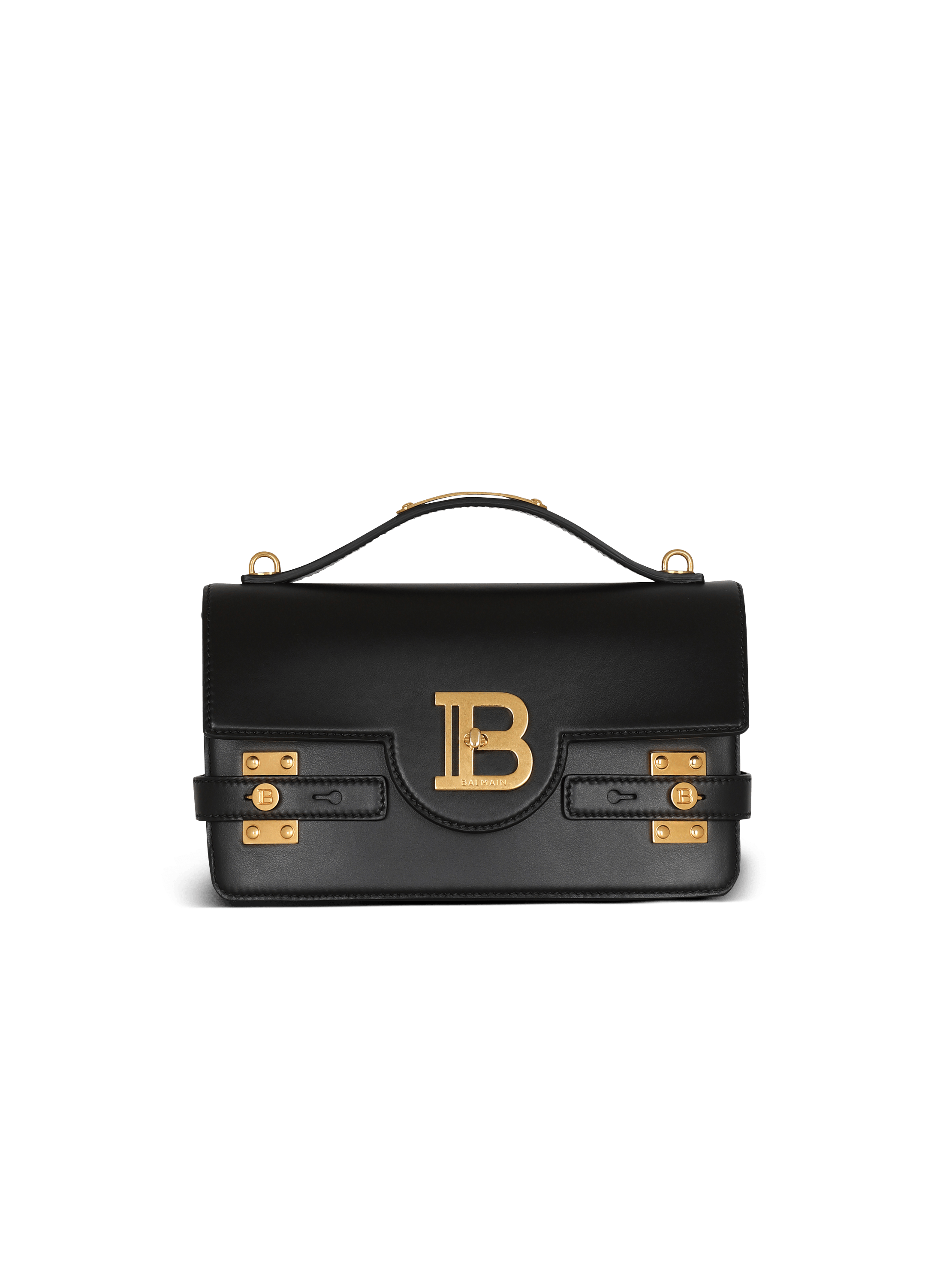 B Buzz 24 Leather Shoulder Bag in Black - Balmain