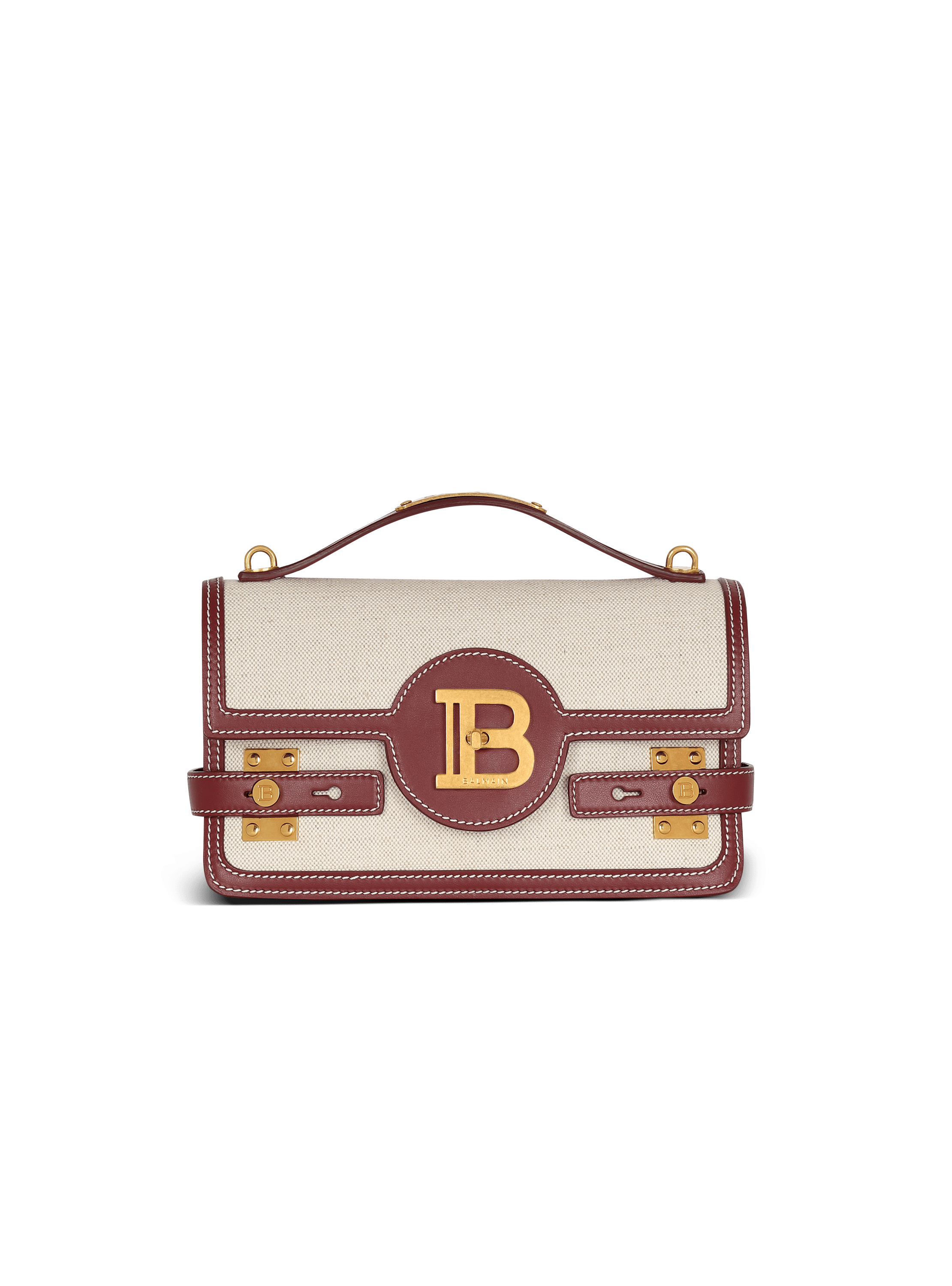 B Buzz 24 canvas and leather bag Women BALMAIN