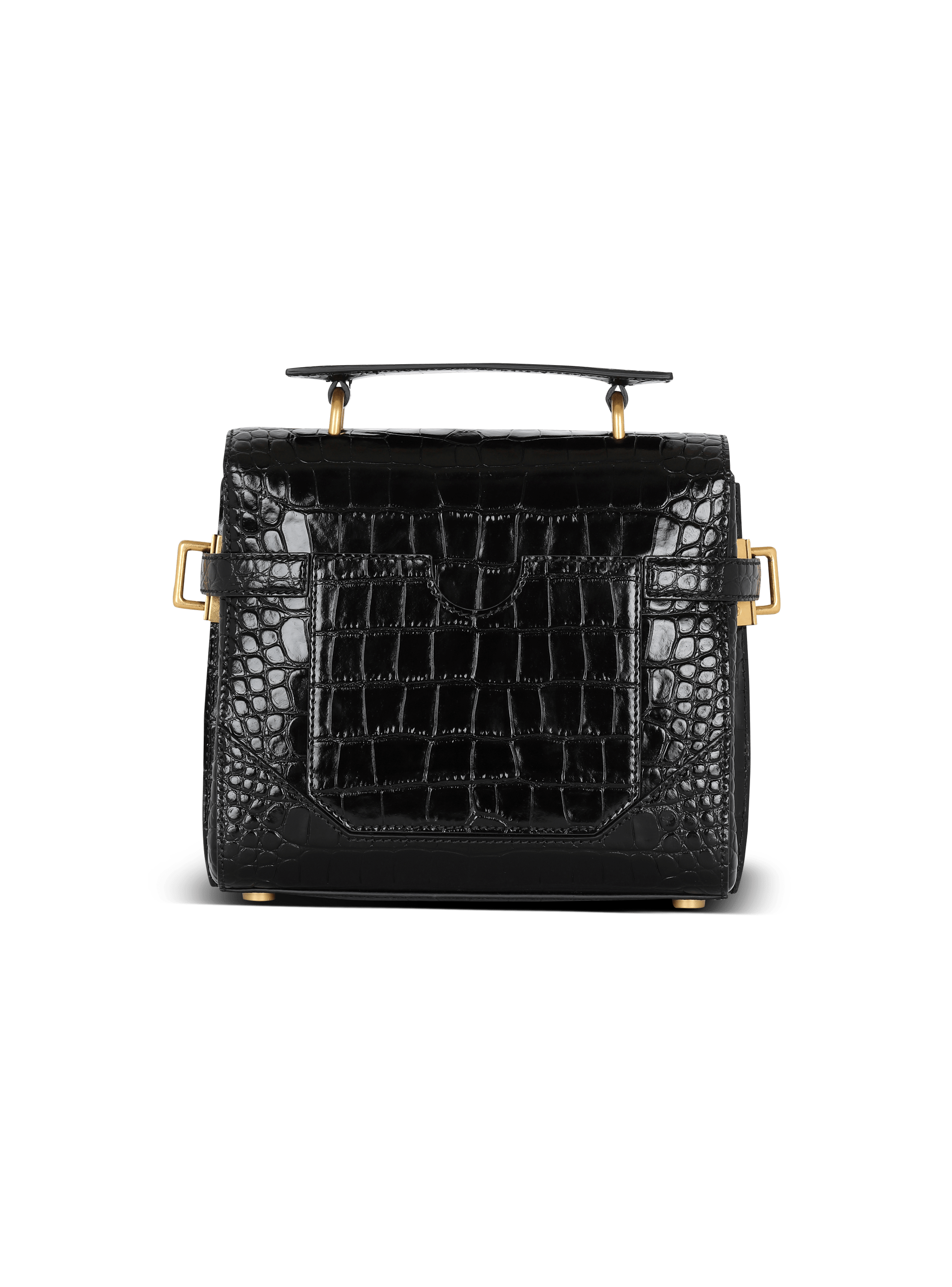 B-Buzz 23 bag in crocodile-print leather black - Women | BALMAIN