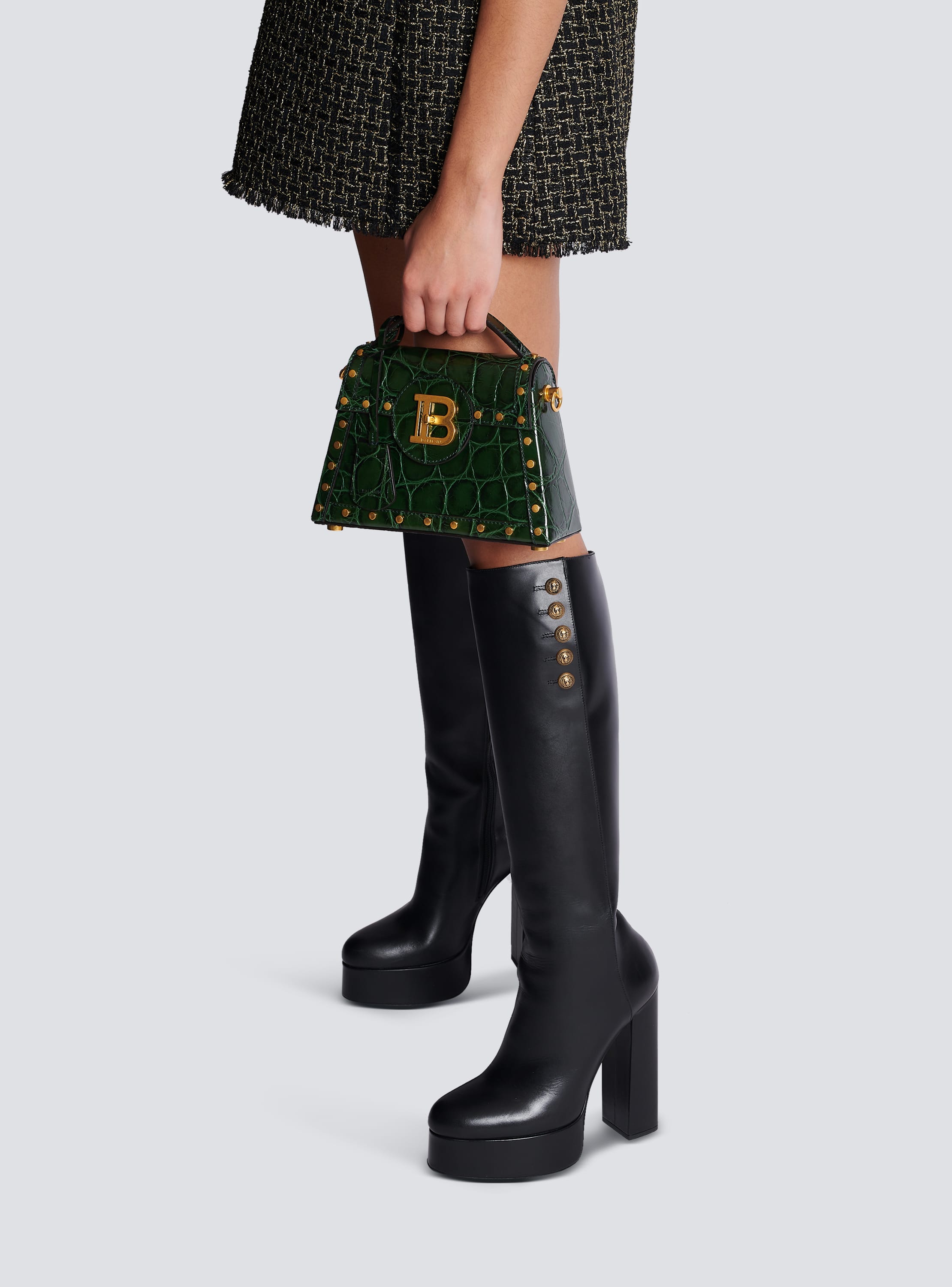 B Buzz Dynasty bag in crocodile print leather