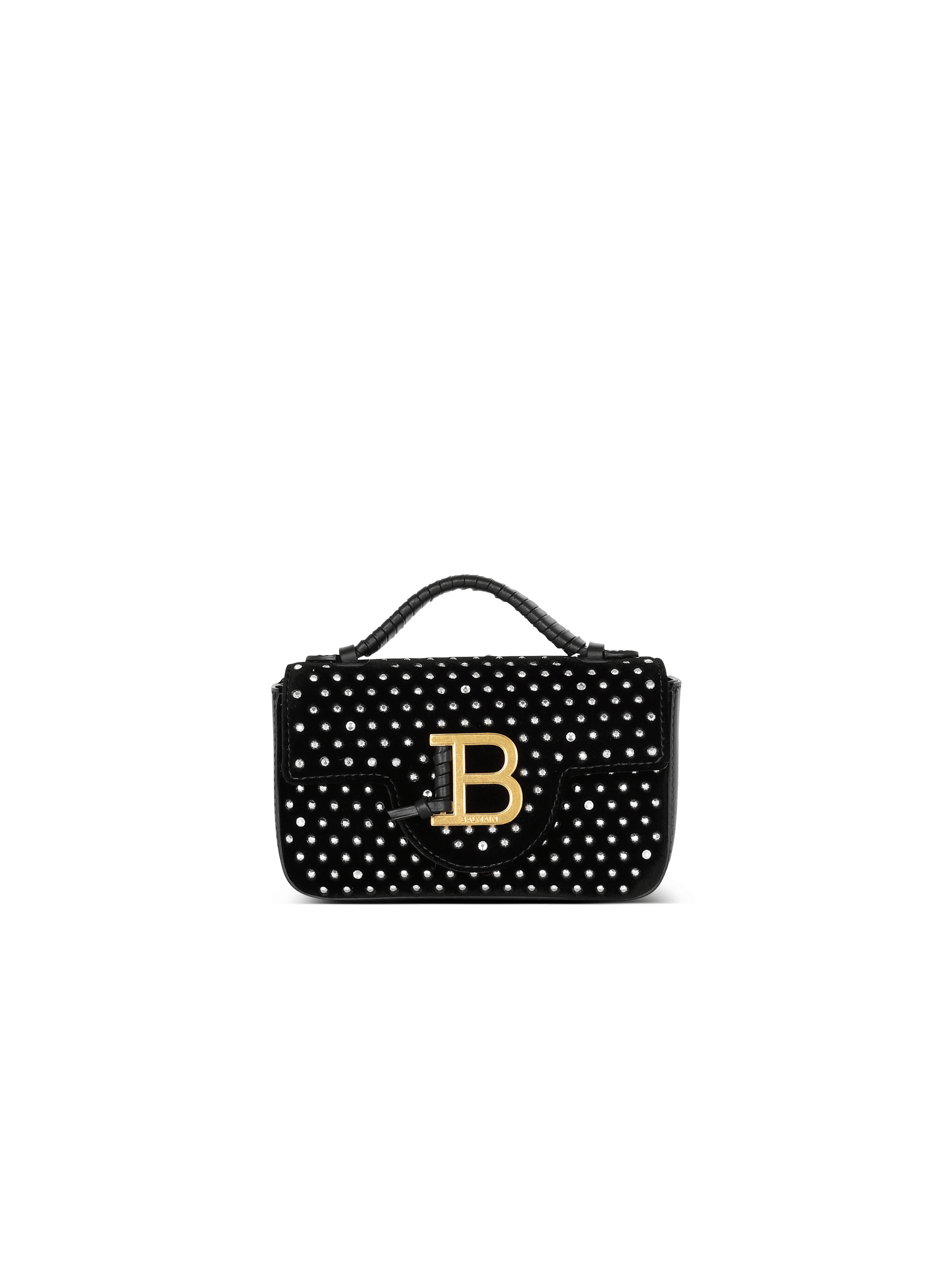 Borsa B-Buzz mini in velluto e cristalli