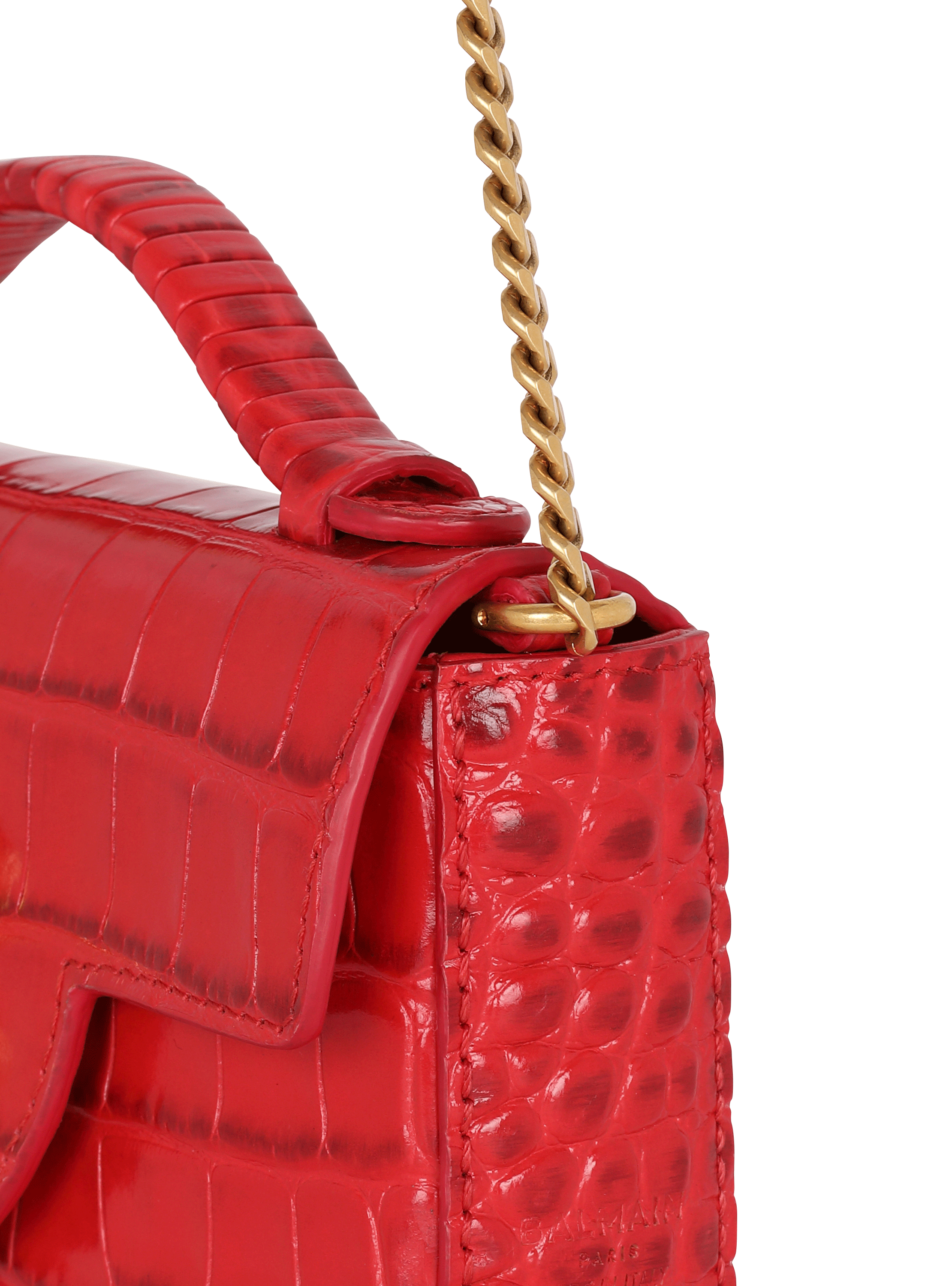 B-Buzz mini bag in crocodile-print leather red - Women