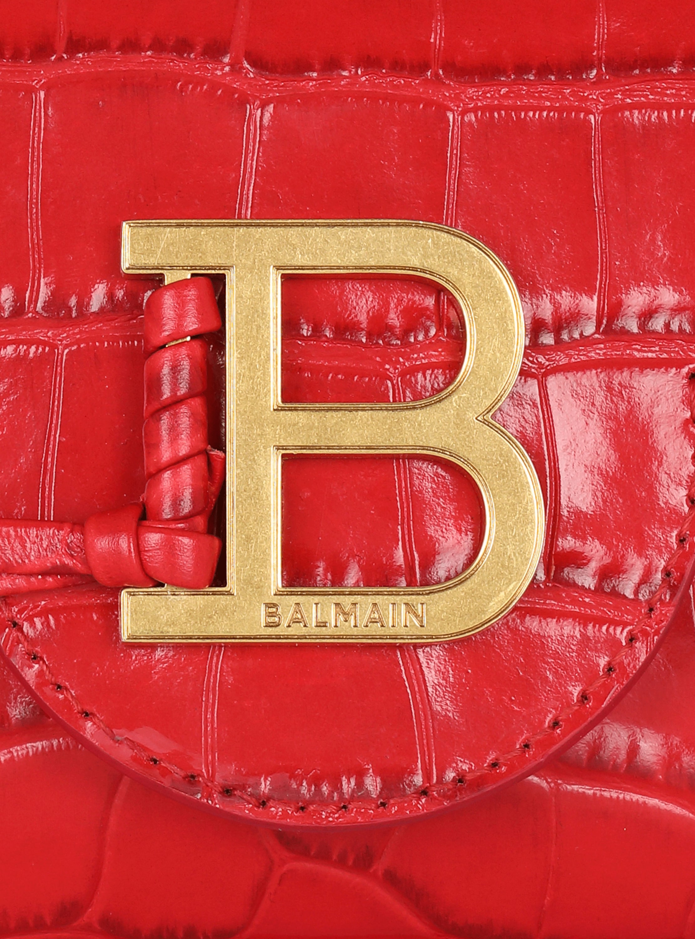 B-Buzz mini bag in crocodile-print leather red - Women