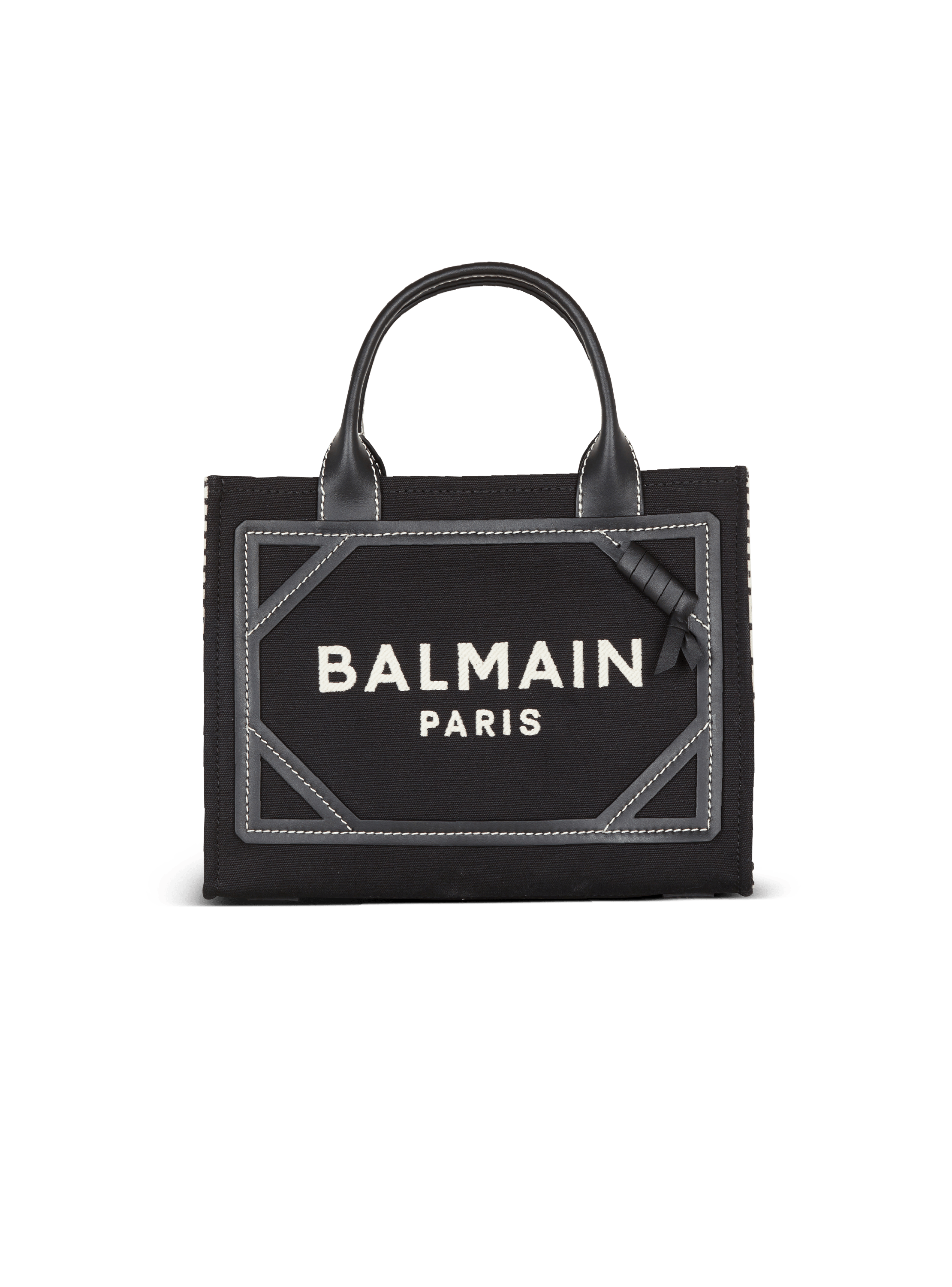 Borsa Shopper B-Army in tela con monogramma e pelle liscia