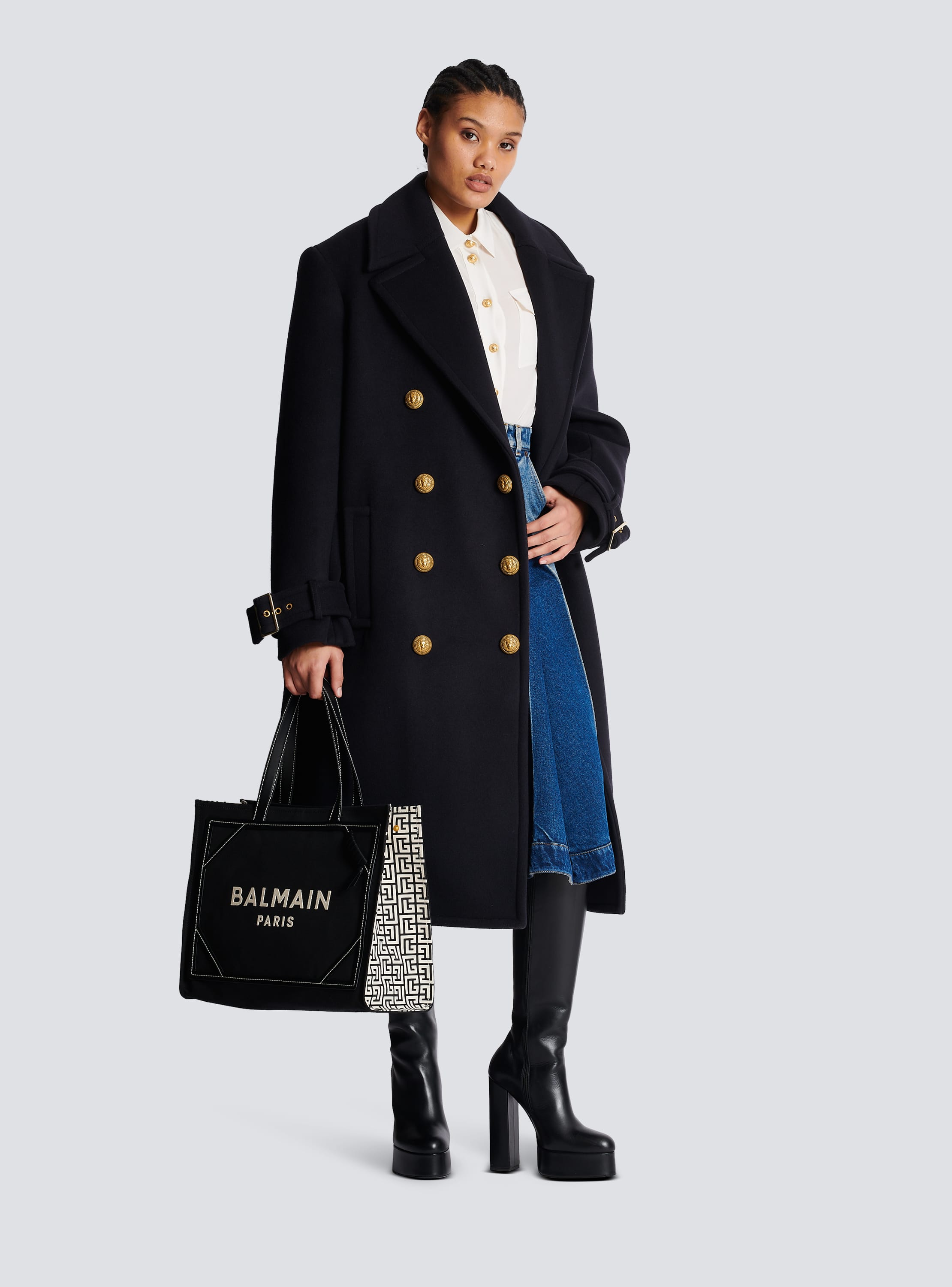 Balmain Monogrammed Trench Coat