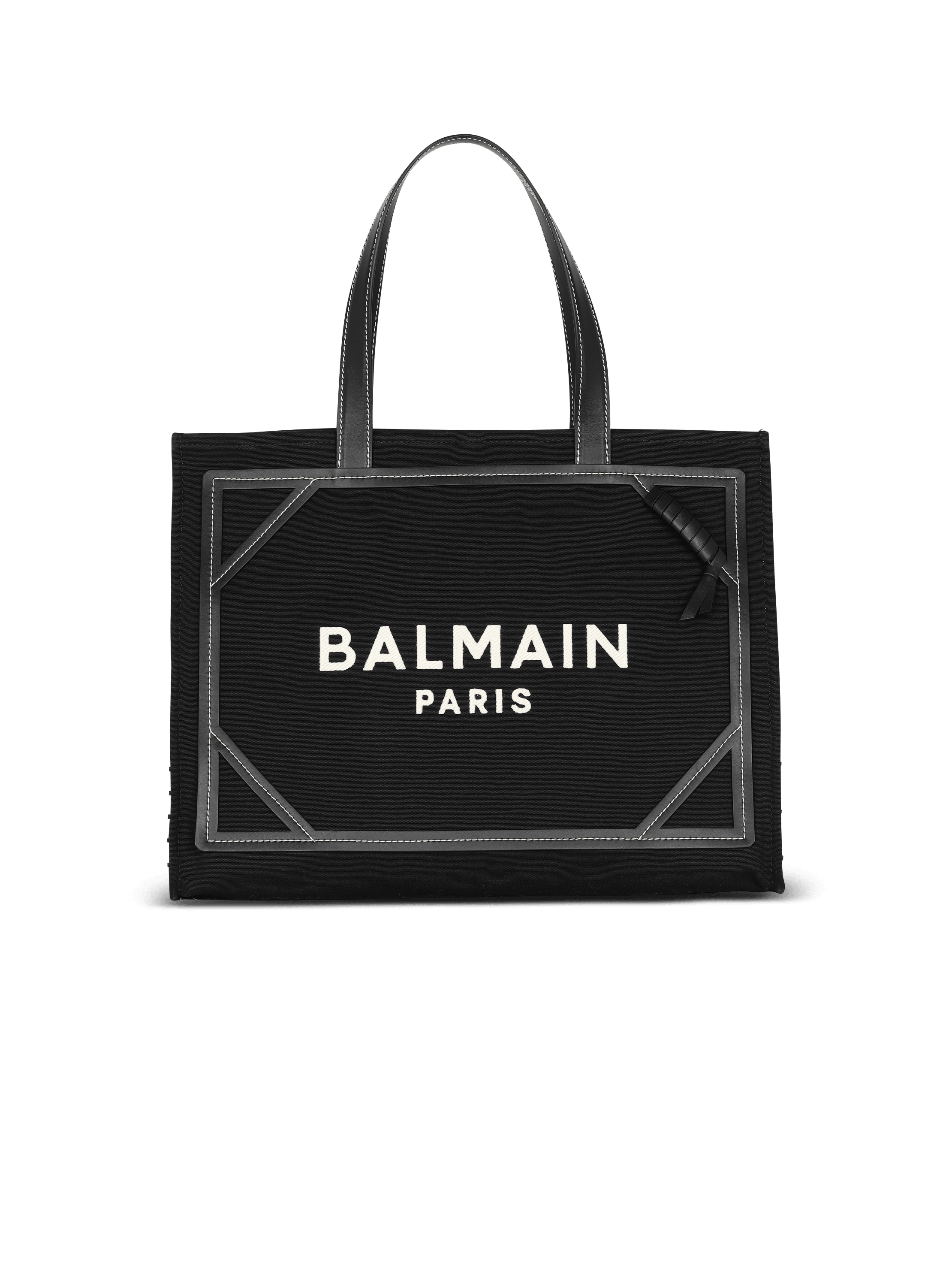 Borsa Shopper B-Army 42 in tela con monogramma e pelle liscia