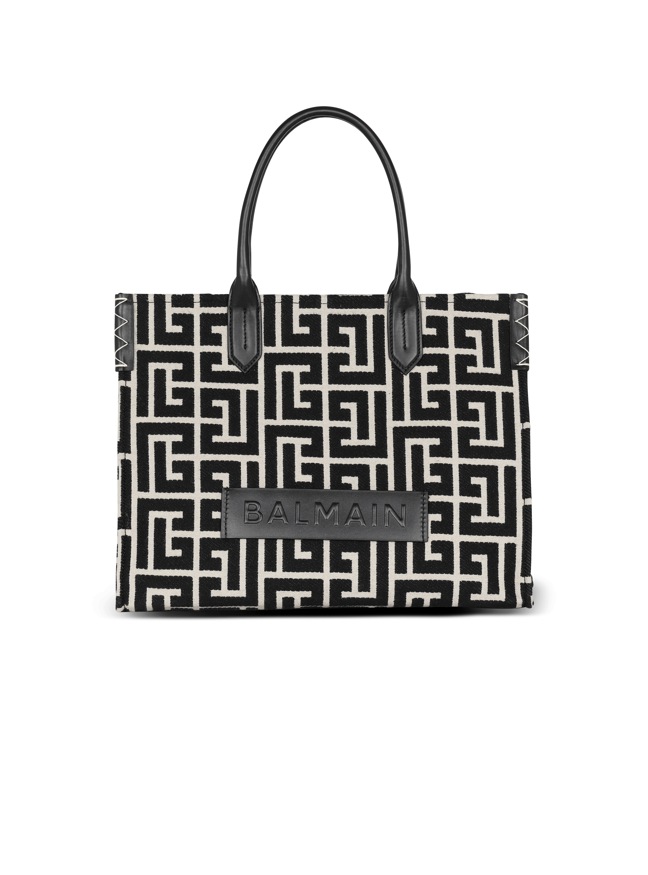 Borsa Shopper B-Army 42 in jacquard con monogramma e pelle