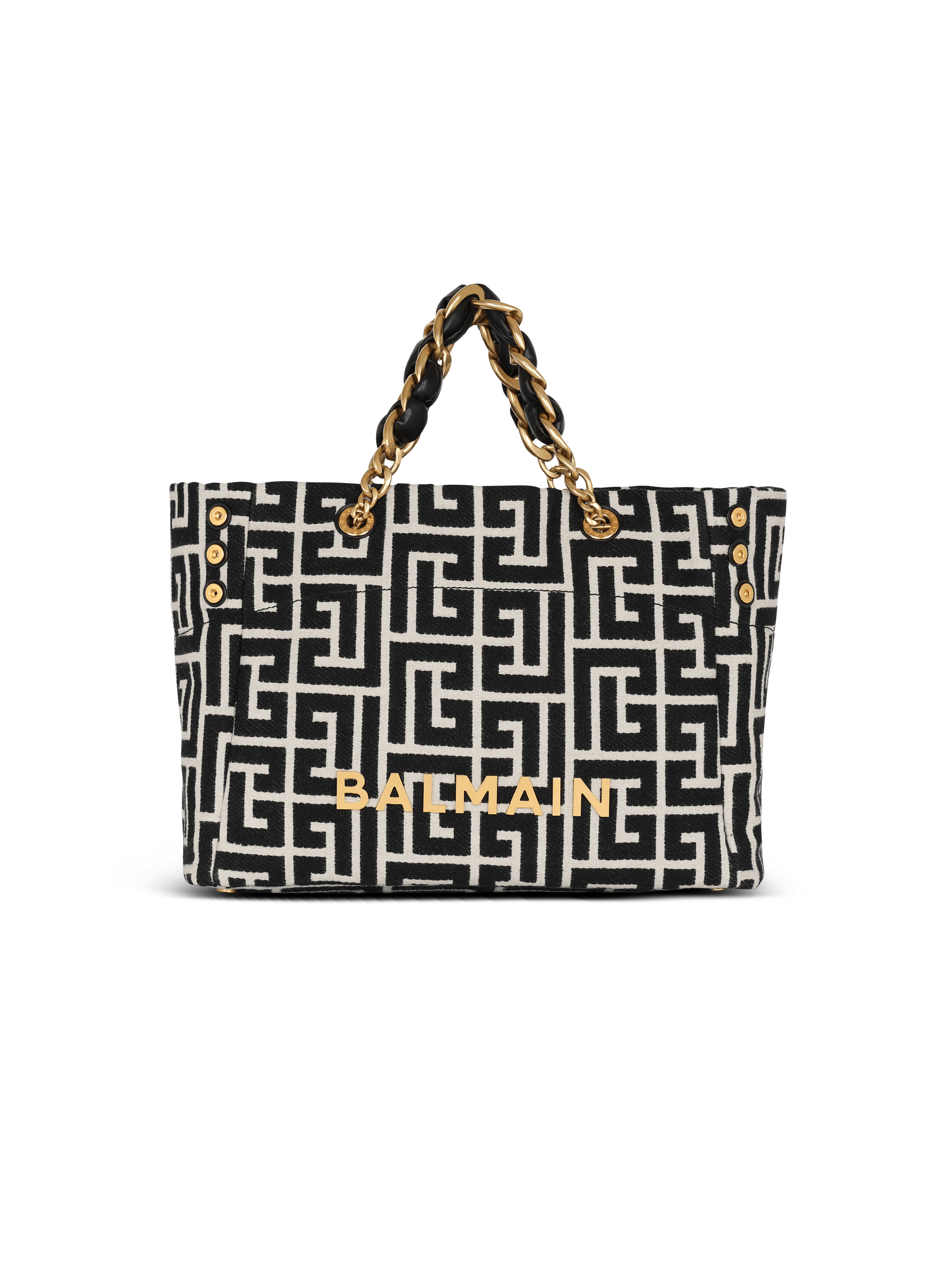 1945 Soft monogrammed jacquard tote bag black - Women