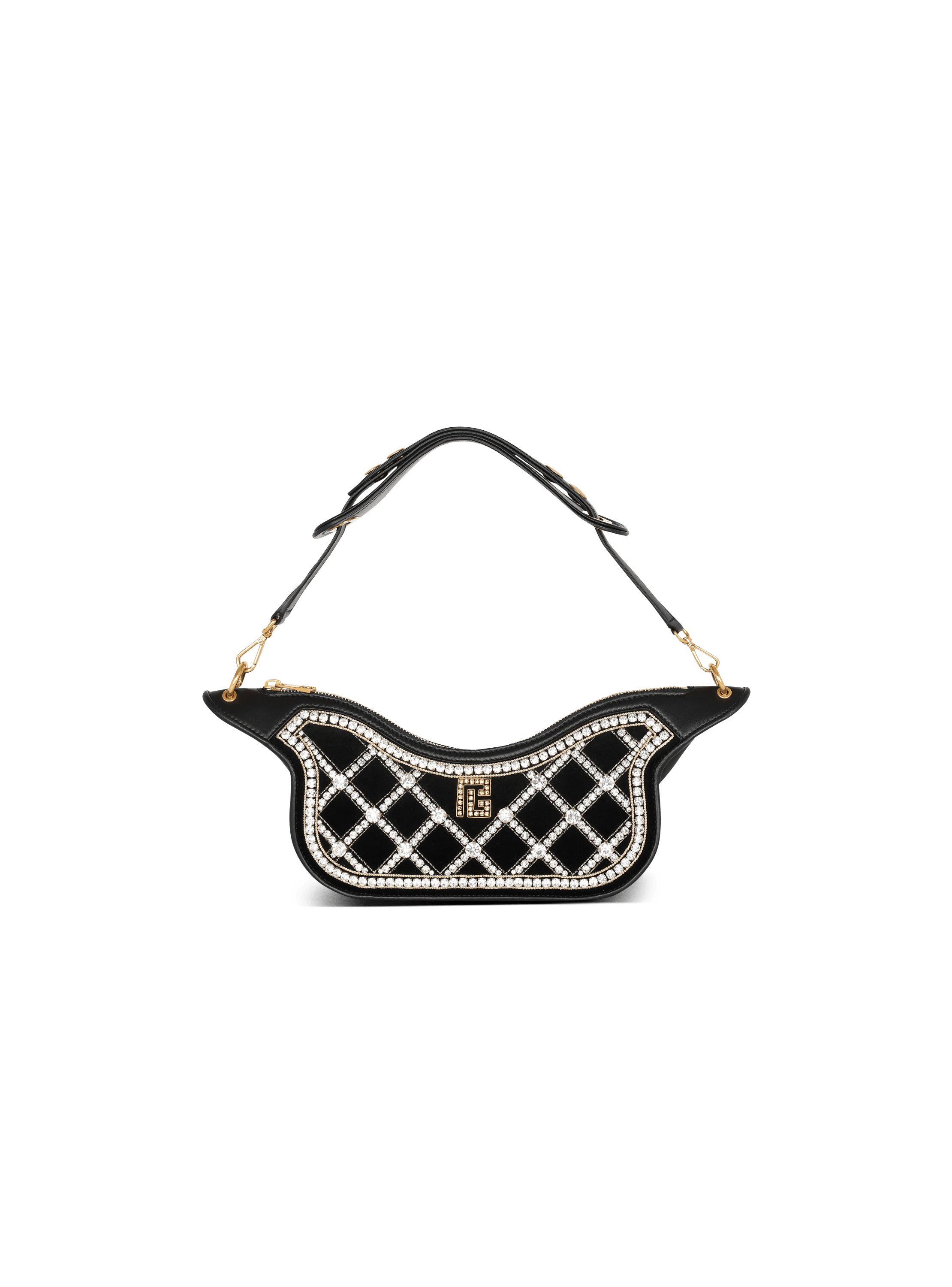 Blaze velvet clutch with pearl embroidery
