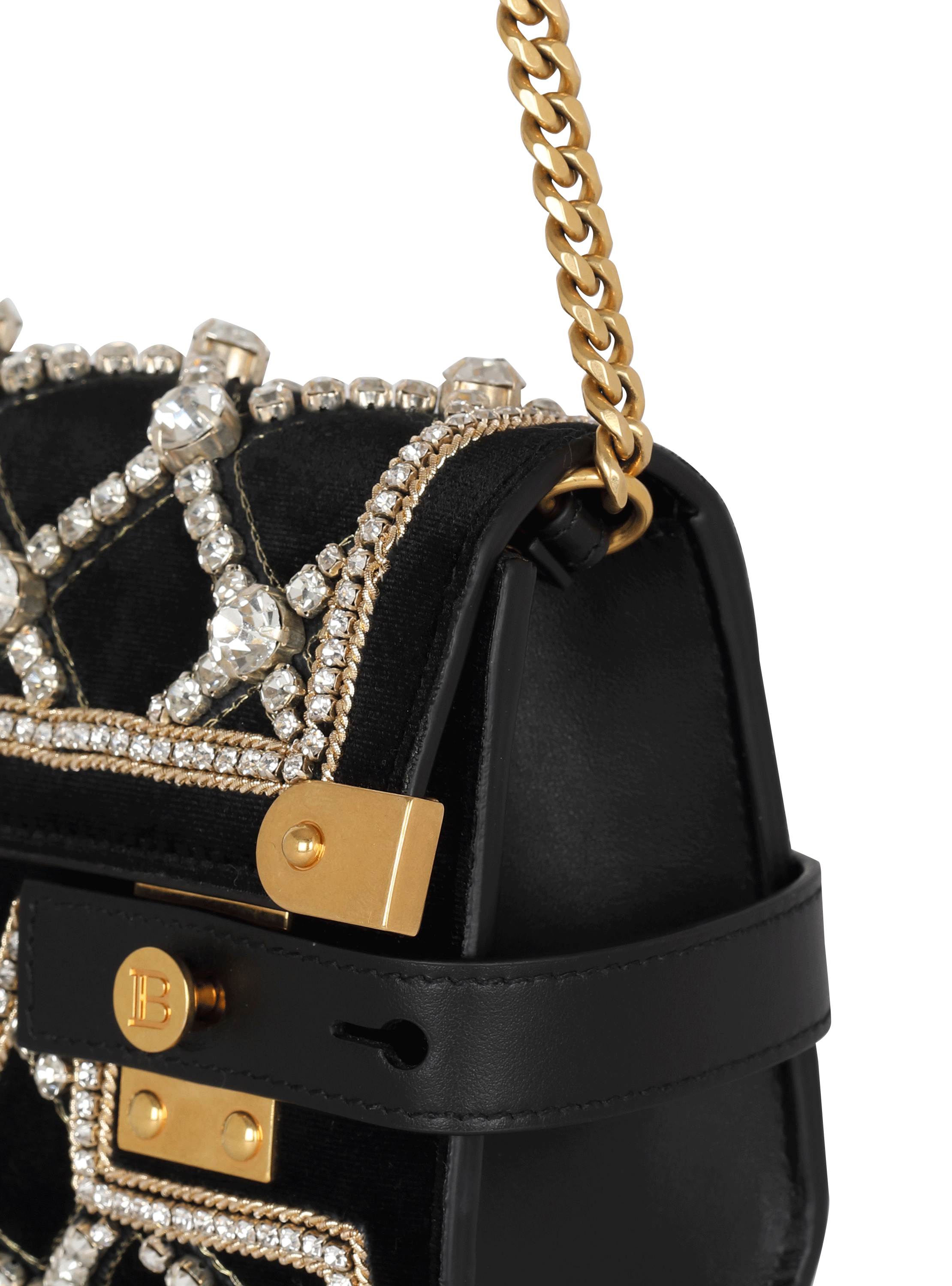 B-Buzz 23 ベルベット&パール クラッチバッグ Women BALMAIN 黒ベルベット クラッチバッグ