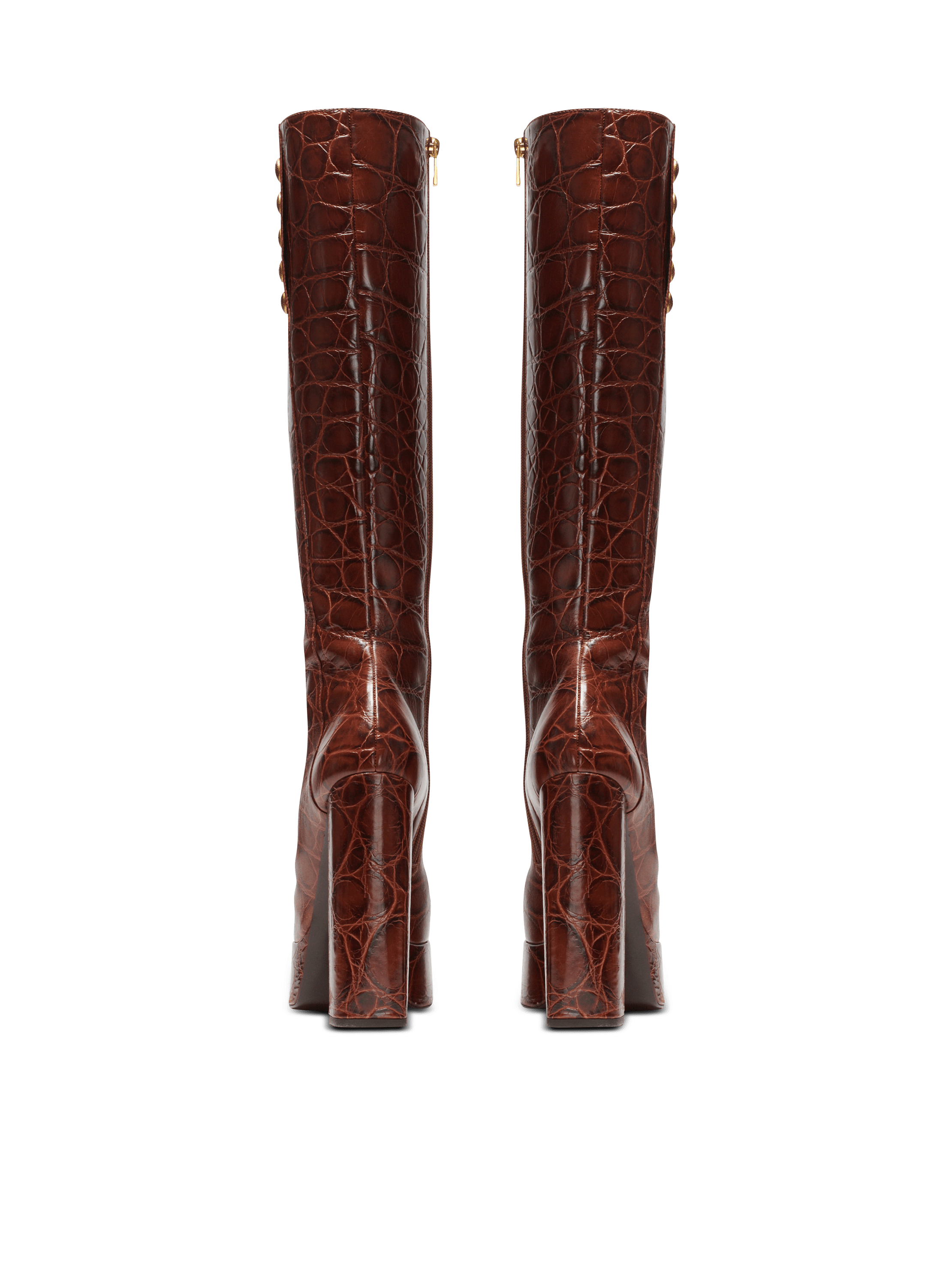 Balmain crocodile-effect Leather Belt - Brown