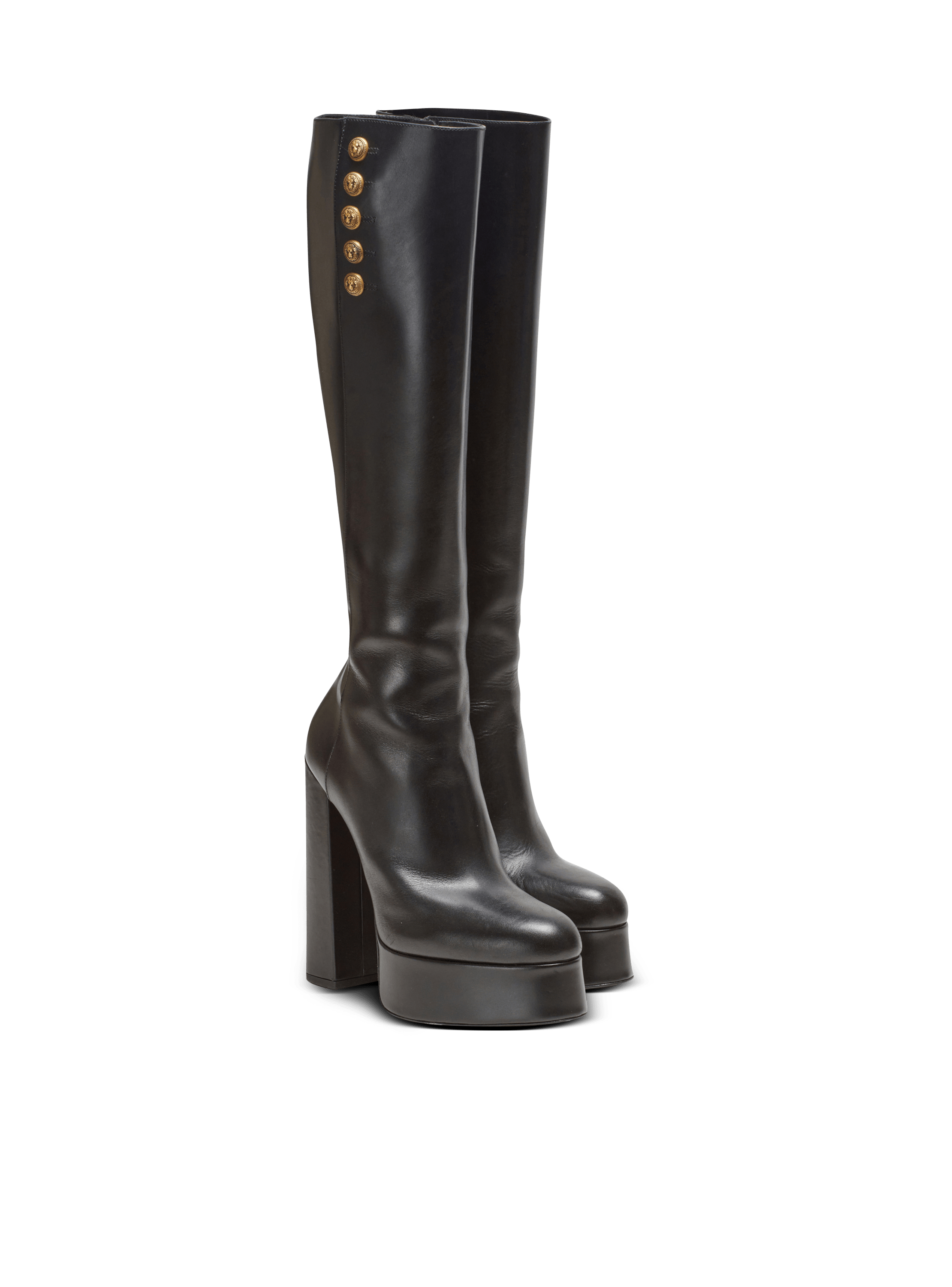 Balmain - Brune Leather Boots