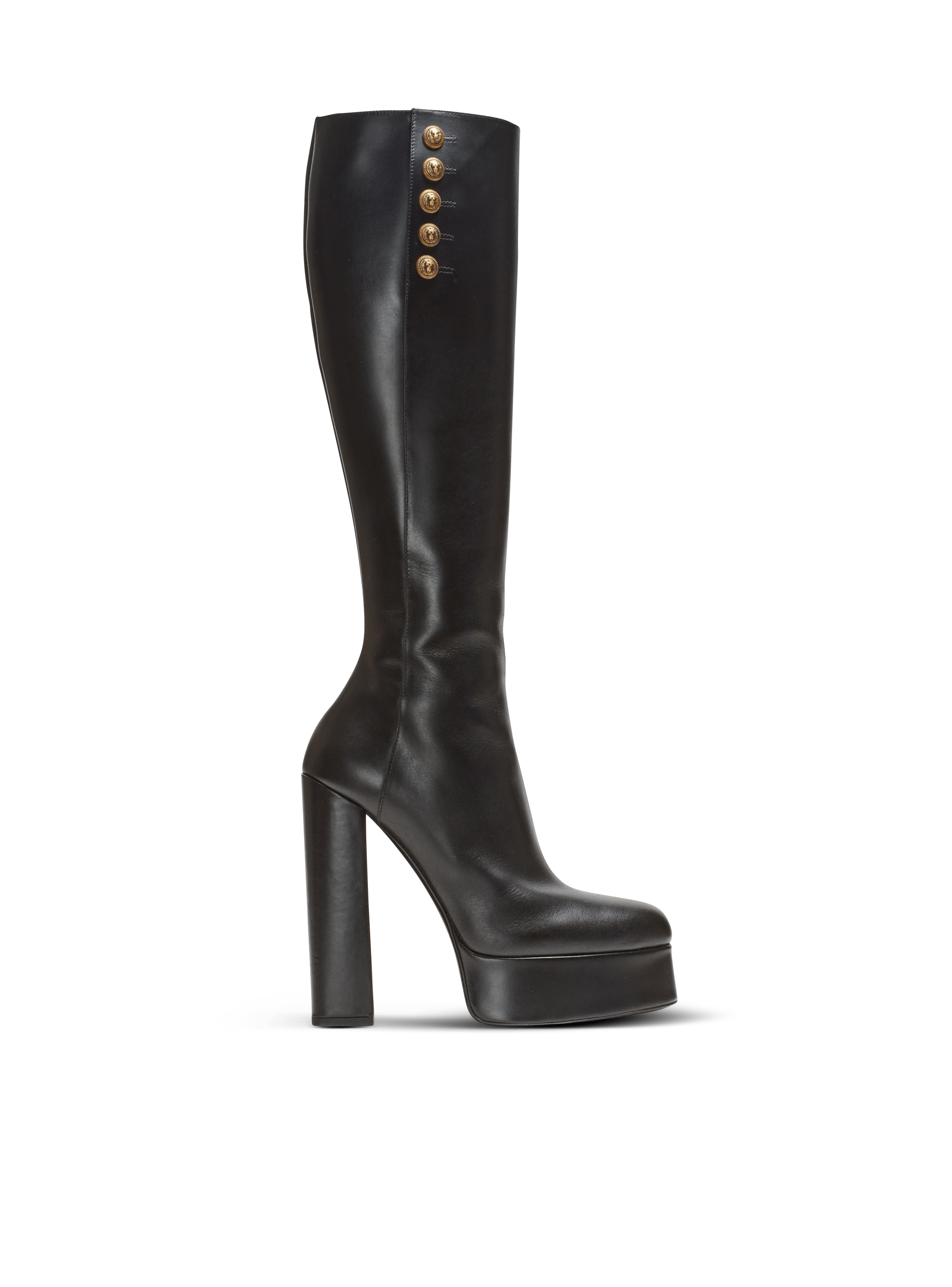 Brune leather boots, black, hi-res