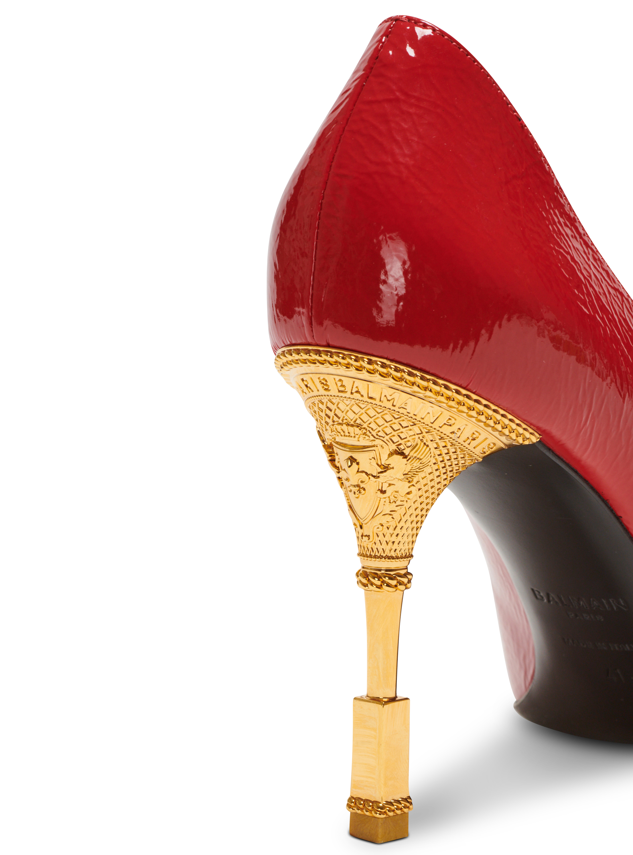 Balmain padded-design open-toe pumps - Red