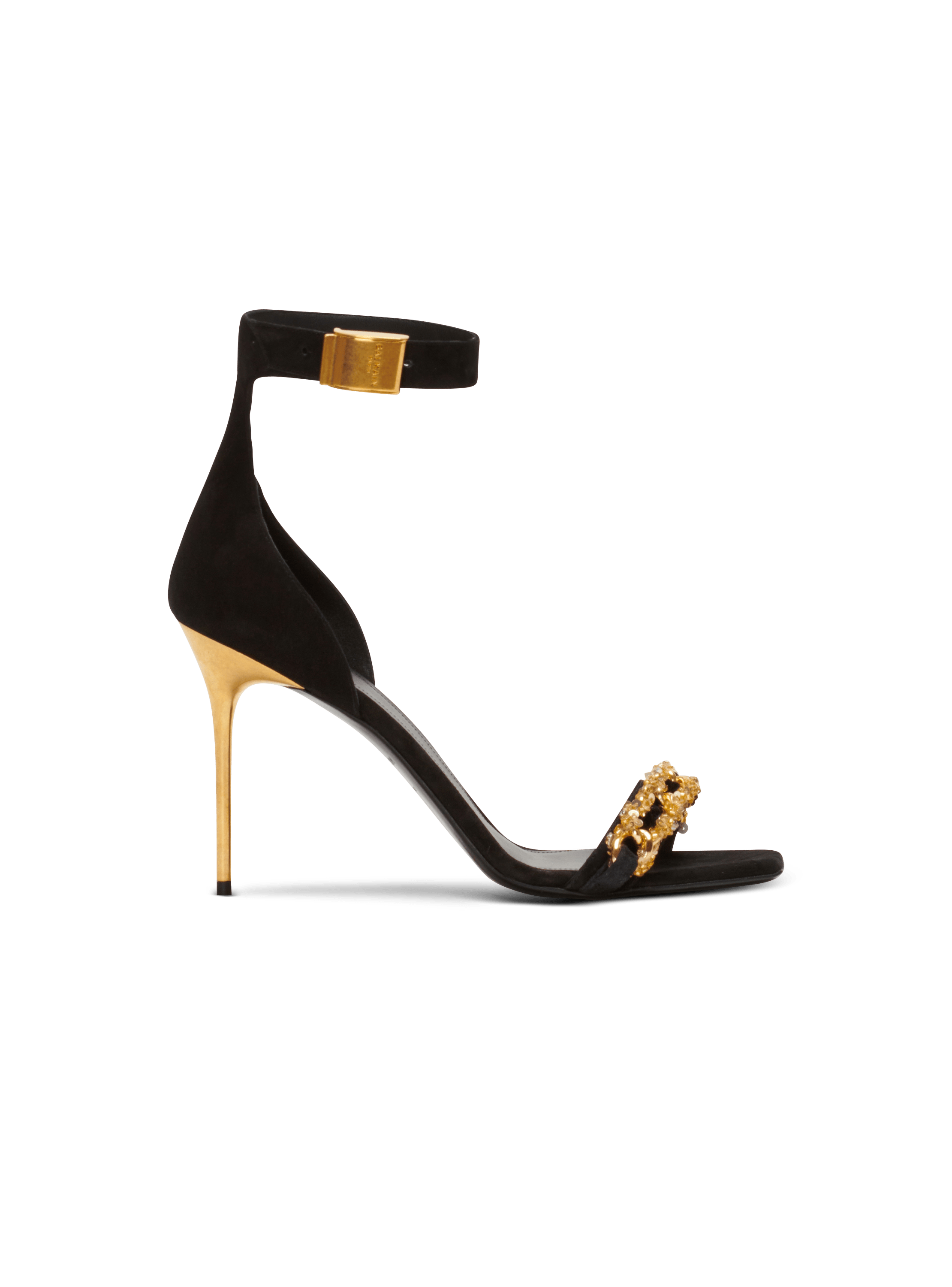 Uma suede and chain sandals black - Women | BALMAIN