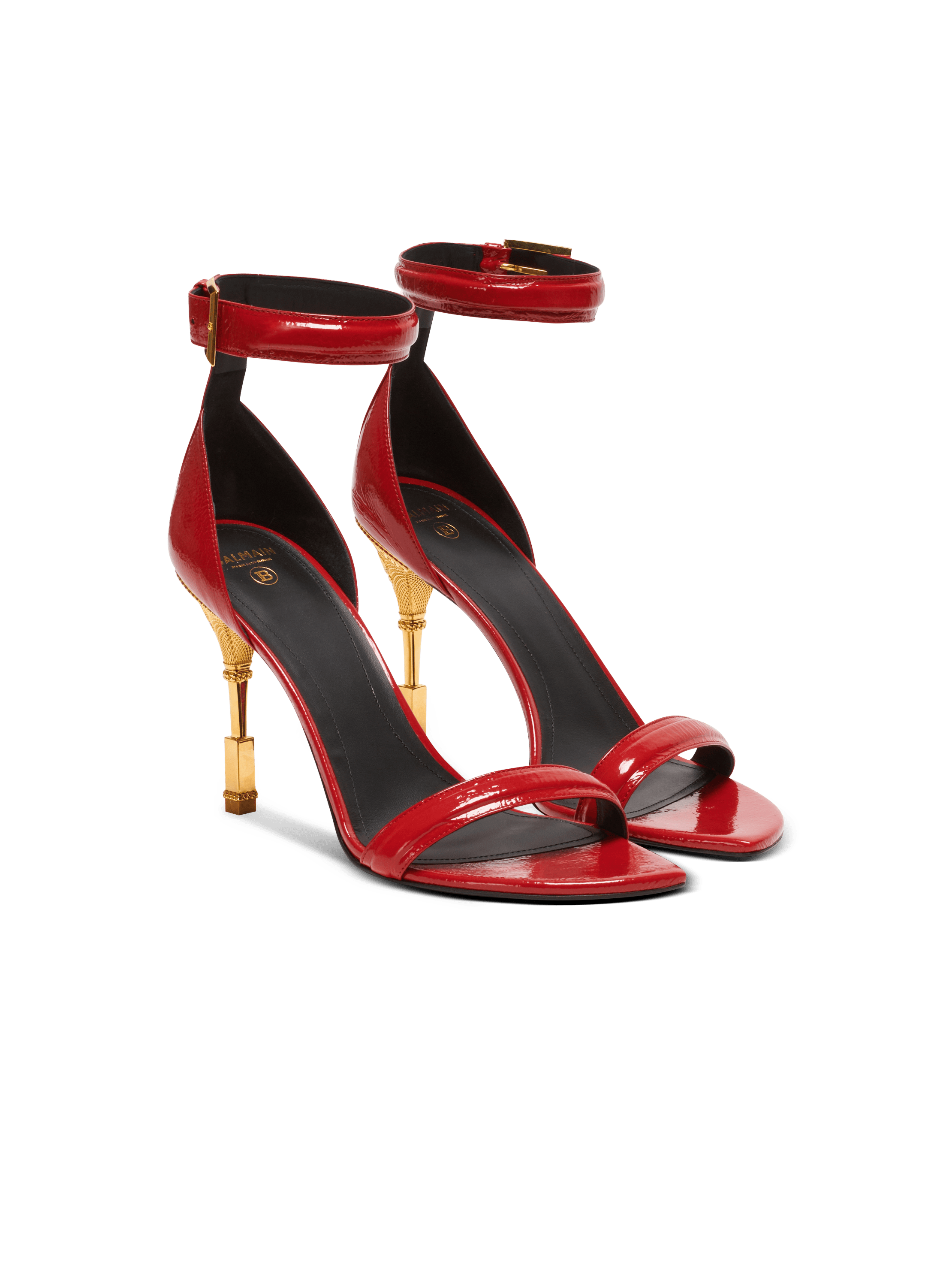 Moneta patent leather sandals red - Women | BALMAIN 