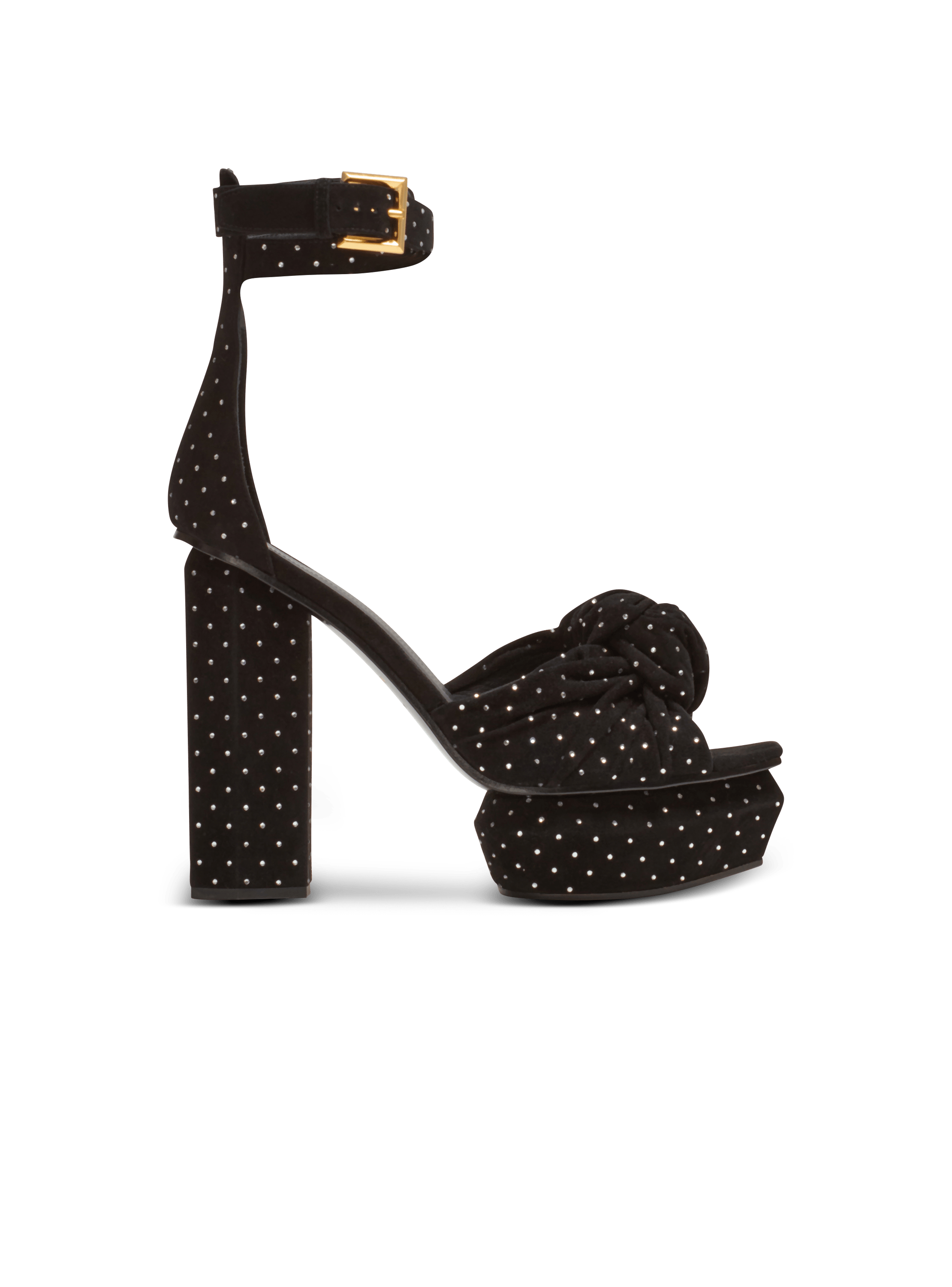 Ava suede and crystal platform sandals, black, hi-res
