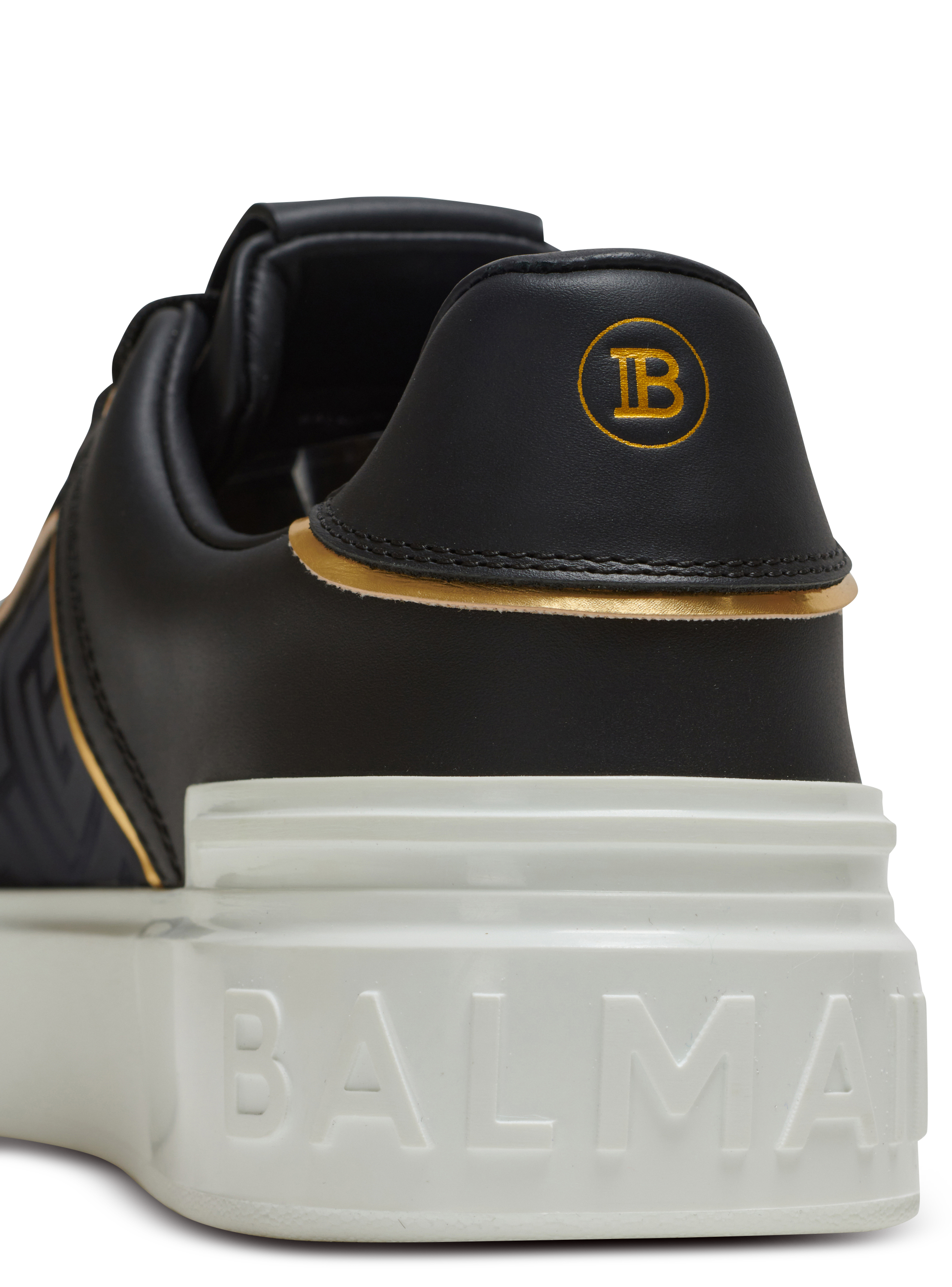 B-Court monogrammed nylon and leather trainers - Women | BALMAIN