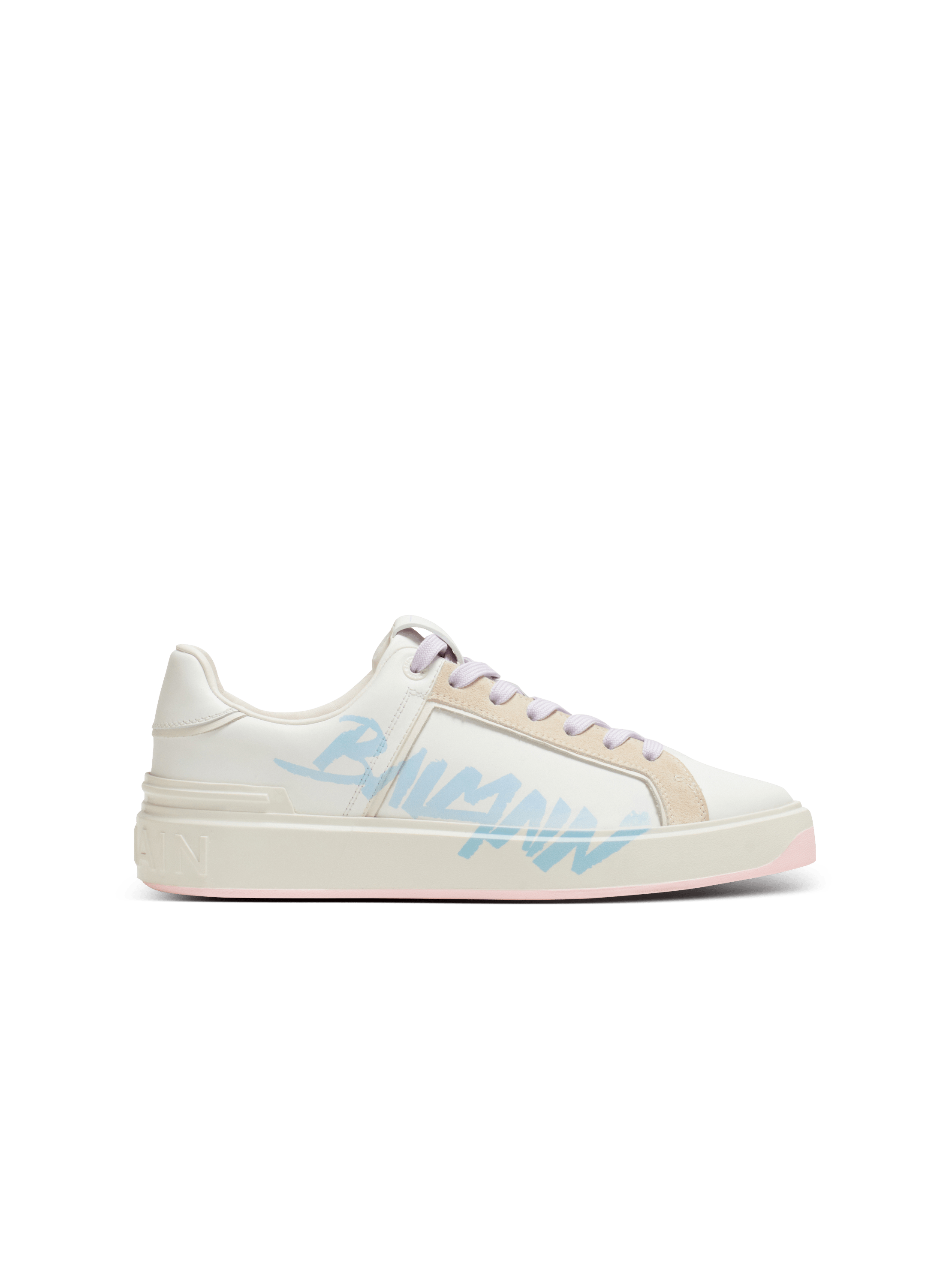 B Court Balmain leather trainers white Women BALMAIN