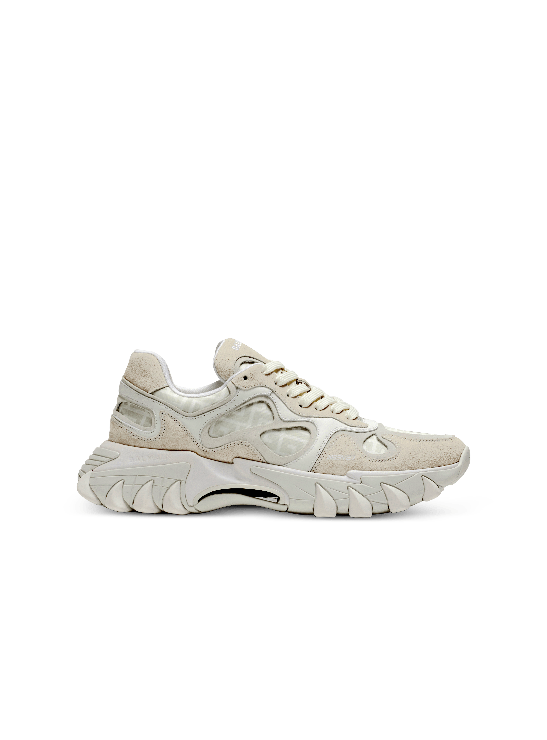 Cream leather trainers on sale
