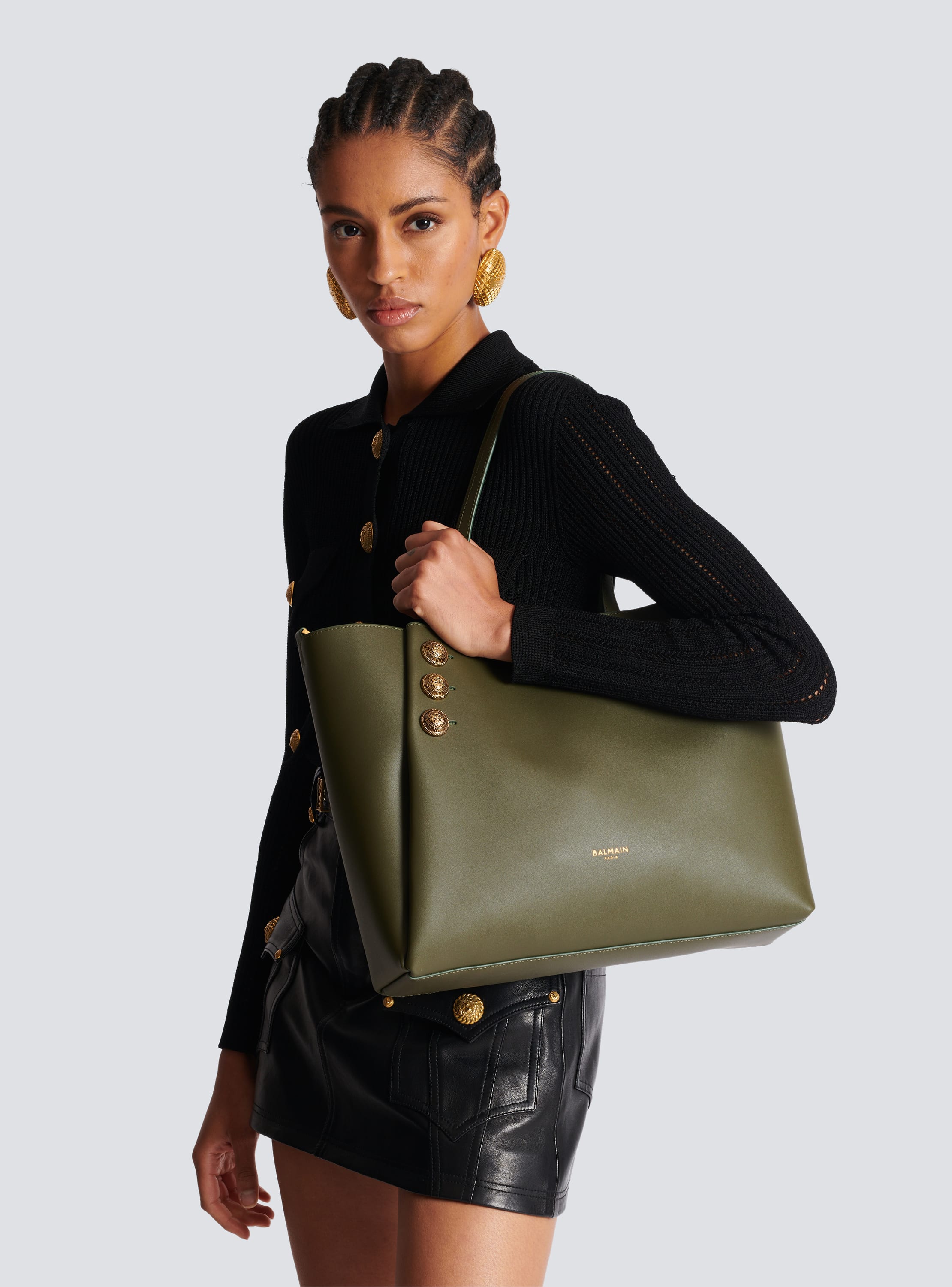 Emblème leather tote bag