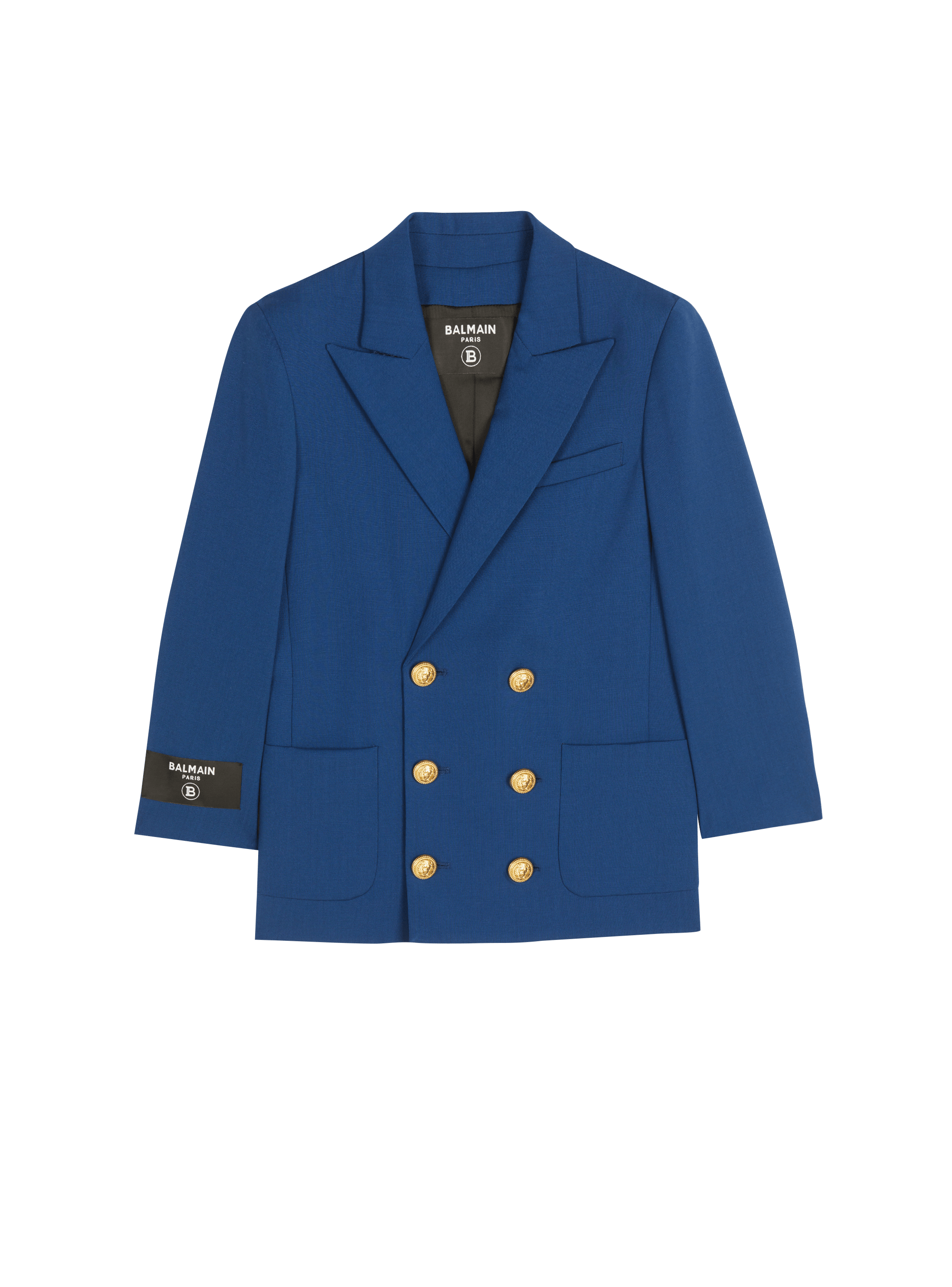 Double-breasted wool jacket navy - BALMAIN